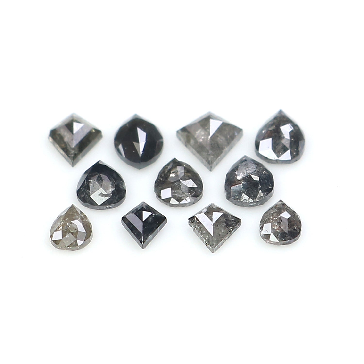 1.15 CT Natural Loose Mix Shape Diamond Salt And Pepper Mix Shape Diamond 3.35 MM Natural Loose Black Grey Diamond Mix Shape Diamond L2917