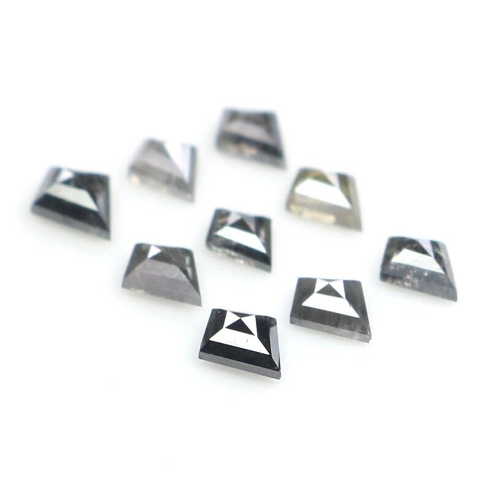 0.49 CT Natural Loose Kite Shape Diamond Salt And Pepper Kite Diamond 3.20 MM Natural Loose Black Gray Color Kite Rose Cut Diamond NQ2340