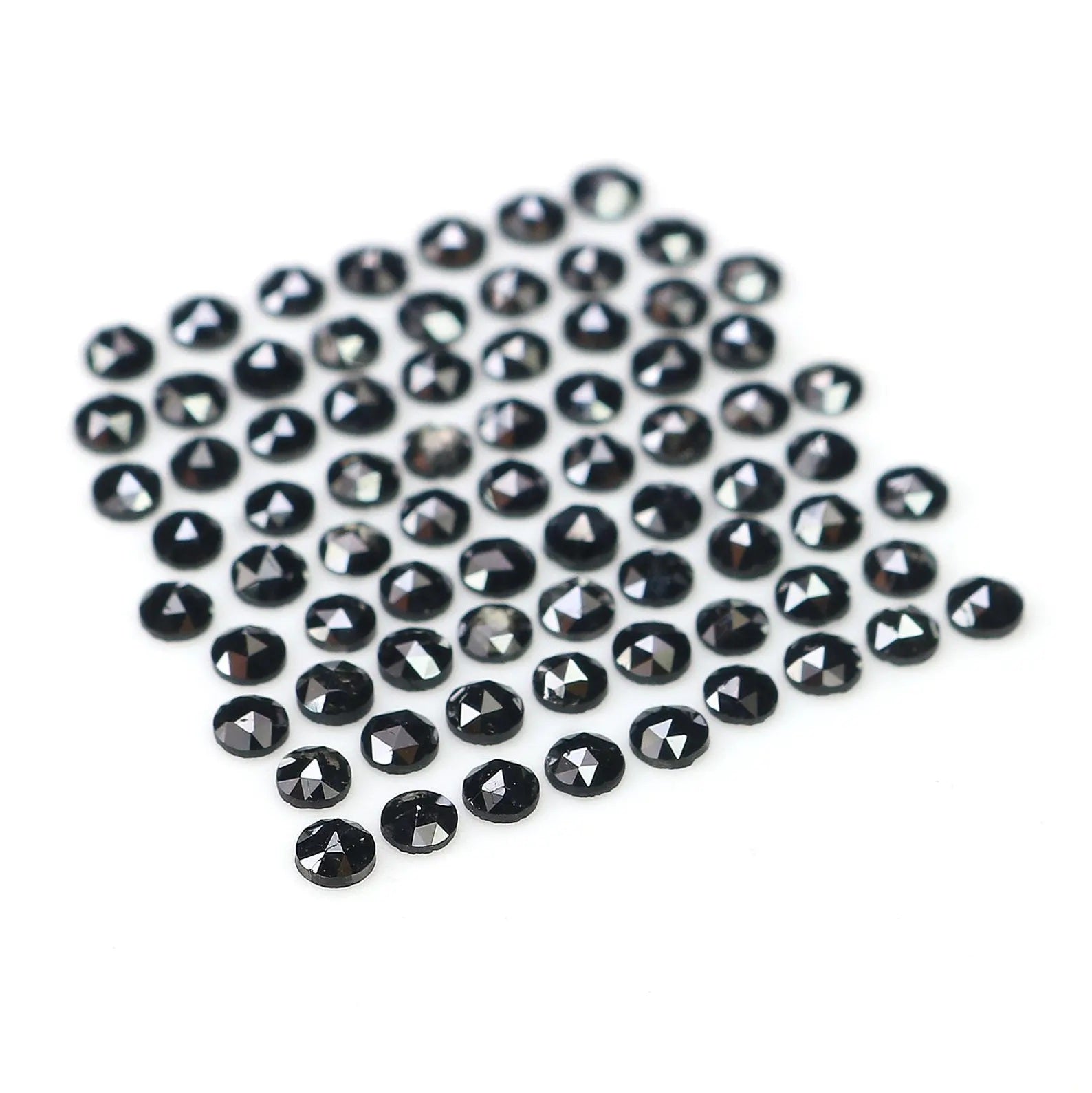 3.33 CT Natural Loose Round Shape Diamond Black Color Round Cut Diamond 2.10 MM Natural Diamond Black Color Round Rose Cut Diamond NQ1811