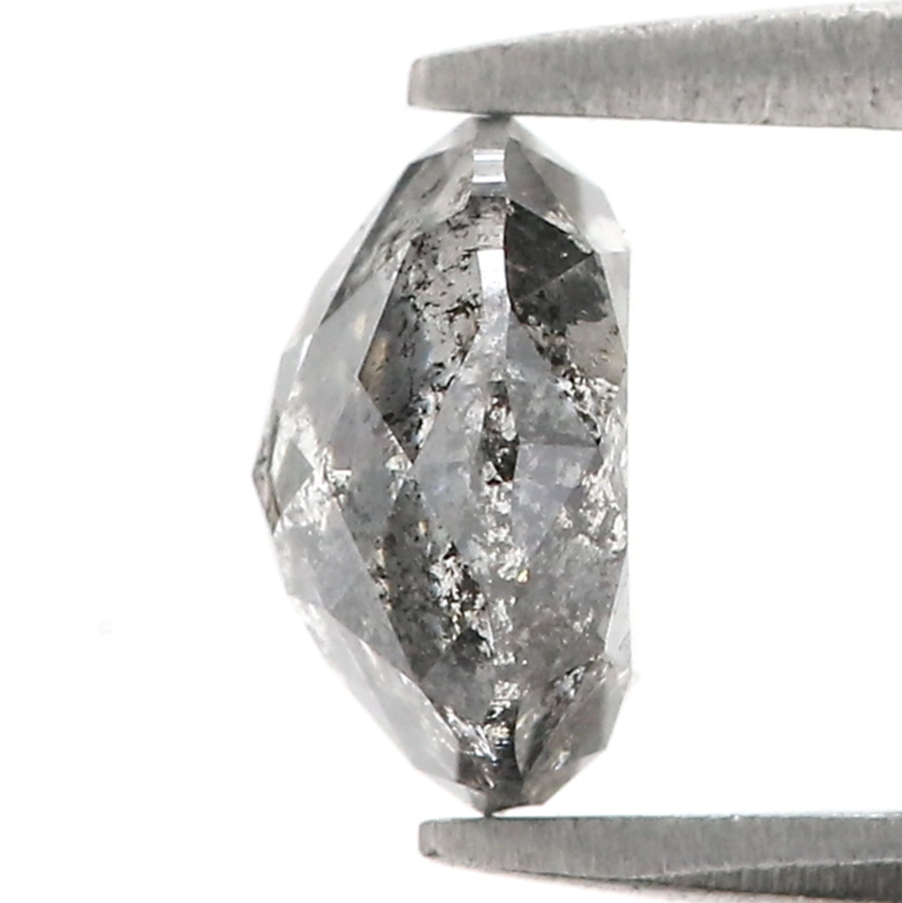 1.70 Ct Natural Loose Round Rose Cut Diamond Black Grey Color Rose Cut Diamond 7.30 MM Natural Loose Salt And Pepper Rose Cut Diamond QL882