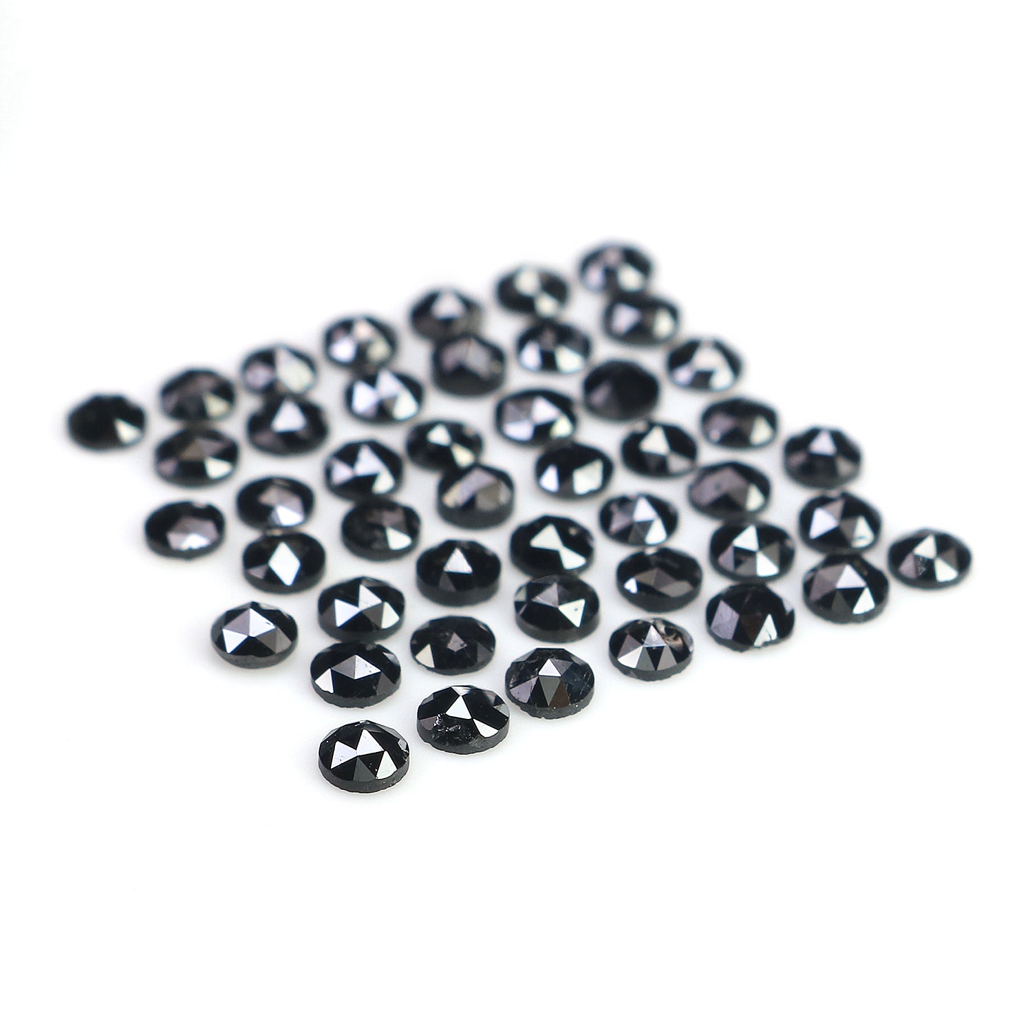 3.36 CT Natural Loose Round Rose Cut Diamond Black Color Round Shape Diamond 2.60 MM Natural Loose Black Color Round Rose Cut Diamond KQ2464