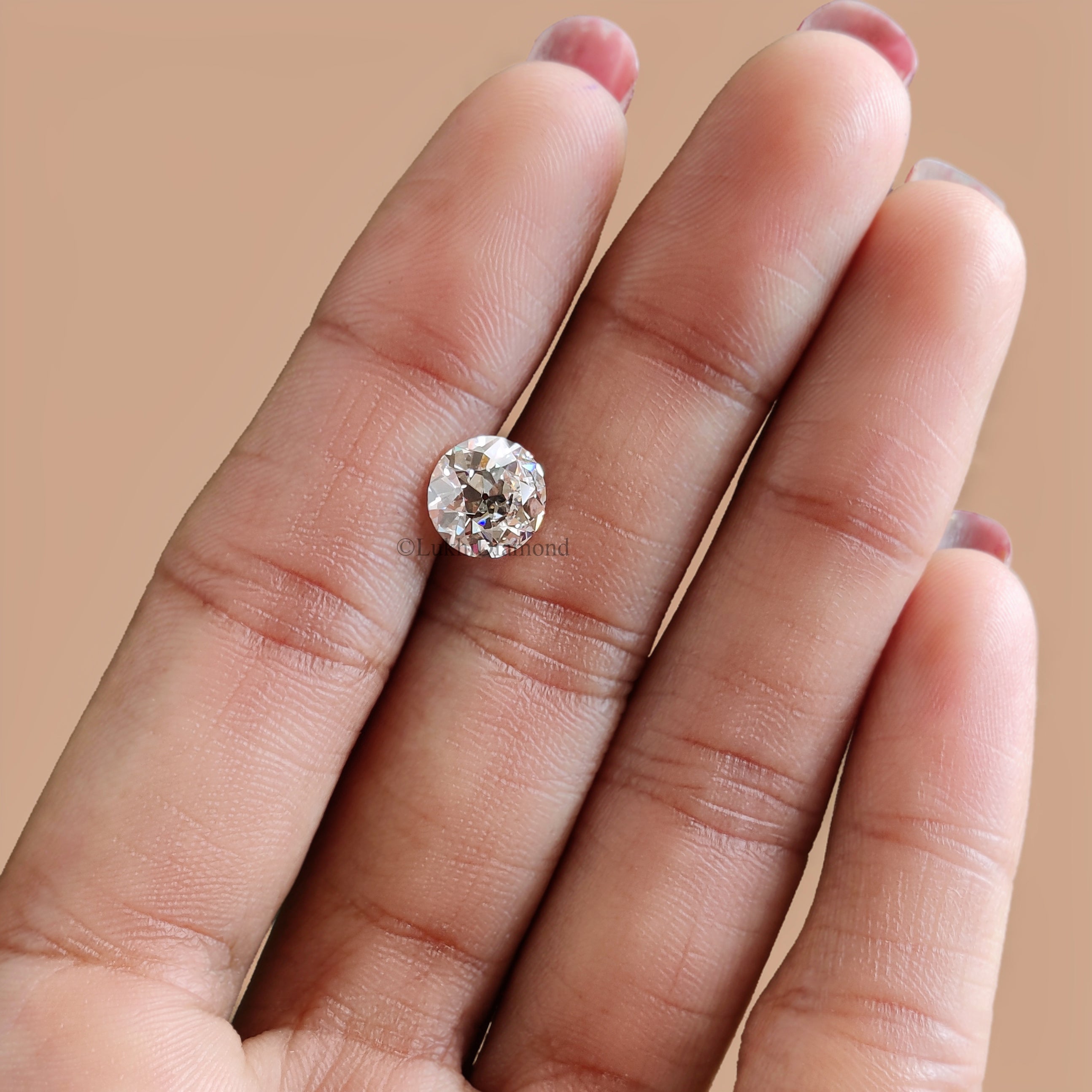 Lab Grown Round Cut Diamond Old European Old Mine Cut Loose Diamond White Colorless CVD Stone Engagement Ring Antique Style Diamond Q205