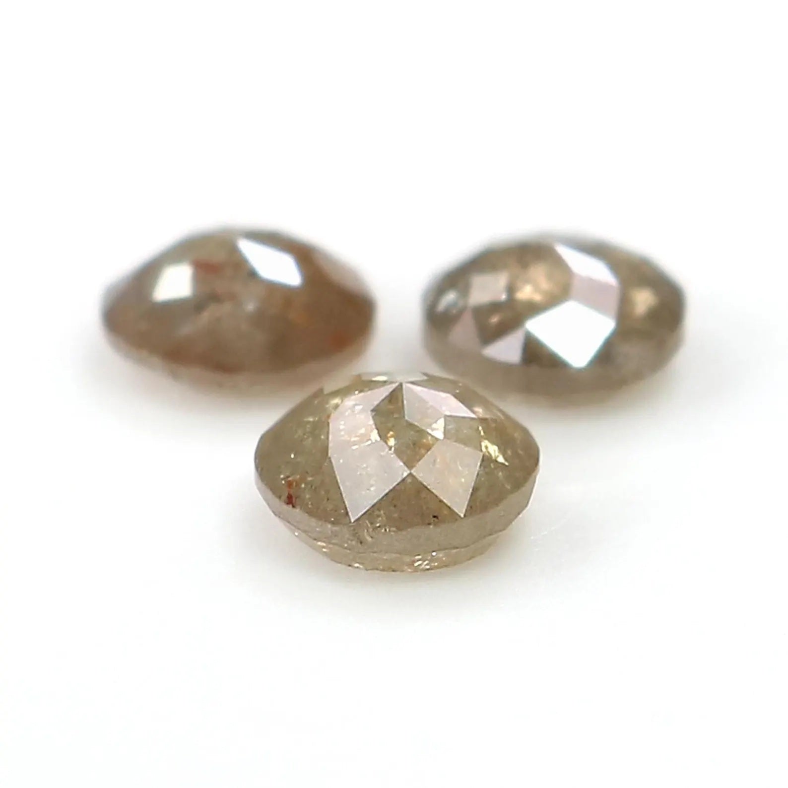 1.32 CT Natural Loose Round Shape Diamond Grey Color Round Diamond 4.50 MM Natural Loose Diamond Brown Color Round Rose Cut Diamond NQ459