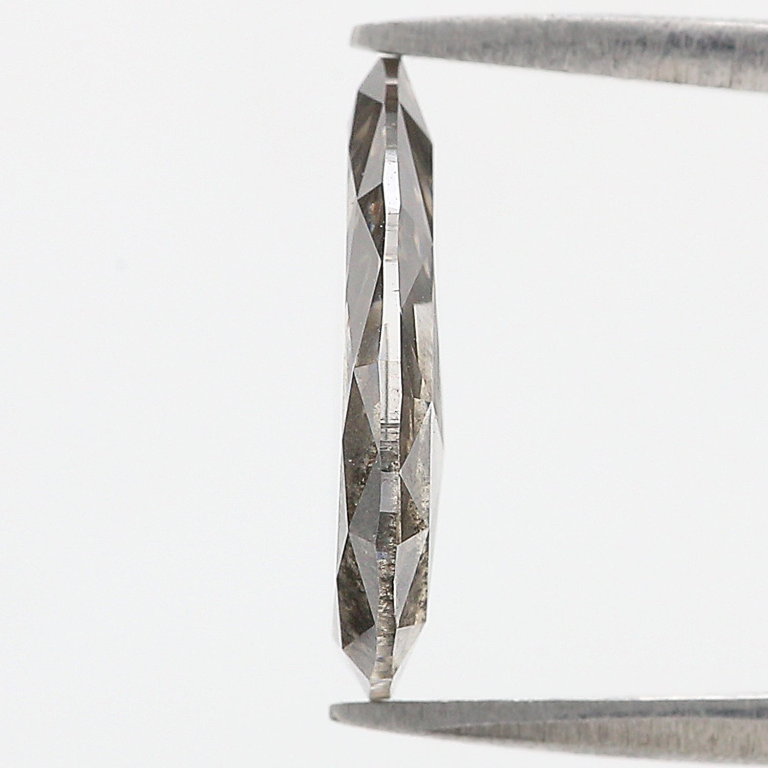 3.66 CT Pear Rose Cut Salt And Pepper Lab Grown 14.75 MM Loose Diamond CVD Fancy Black Grey Color Lab Created Antique Cut Diamonds L3578