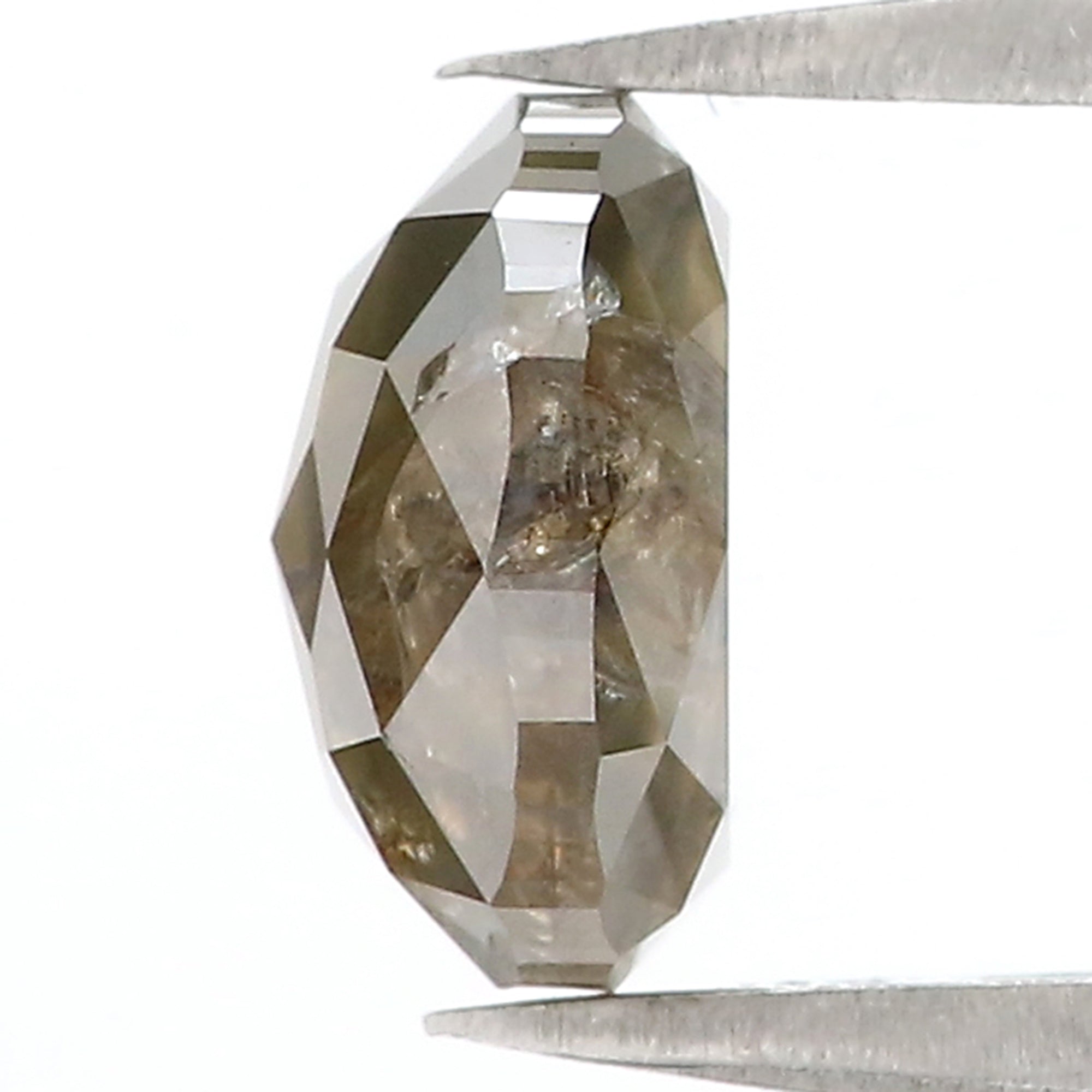 2.77 CT Natural Loose Oval Shape Diamond Green Brown Color Oval Cut Diamond 8.75 MM Natural Green Brown Diamond Oval Rose Cut Diamond QK2155