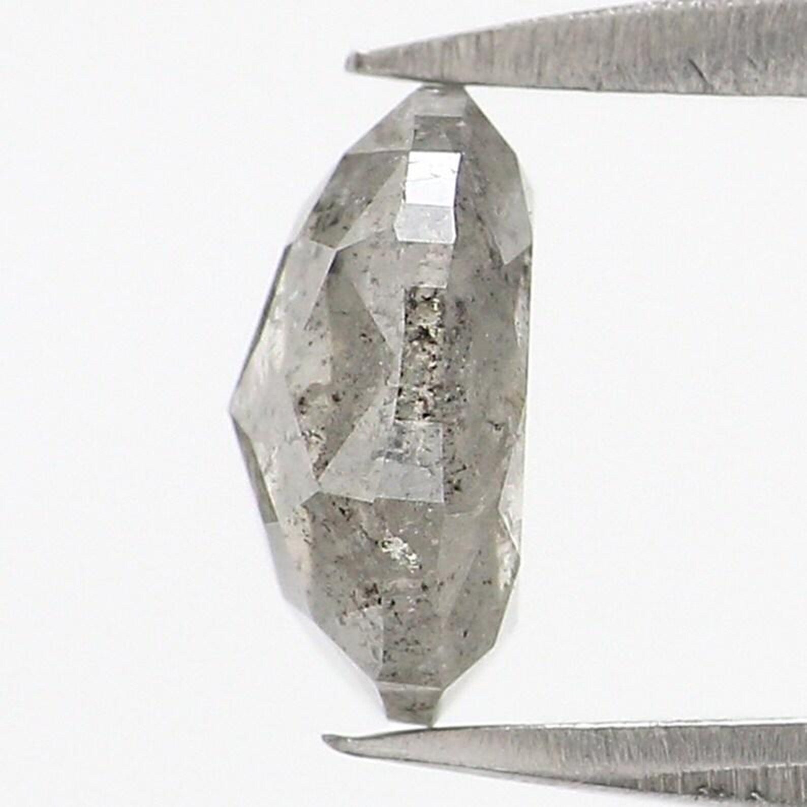 0.95 CT Natural Loose Oval Shape Diamond Salt And Pepper Oval Diamond 6.70 MM Natural Loose Diamond Grey Color Oval Rose Cut Diamond NQ9847