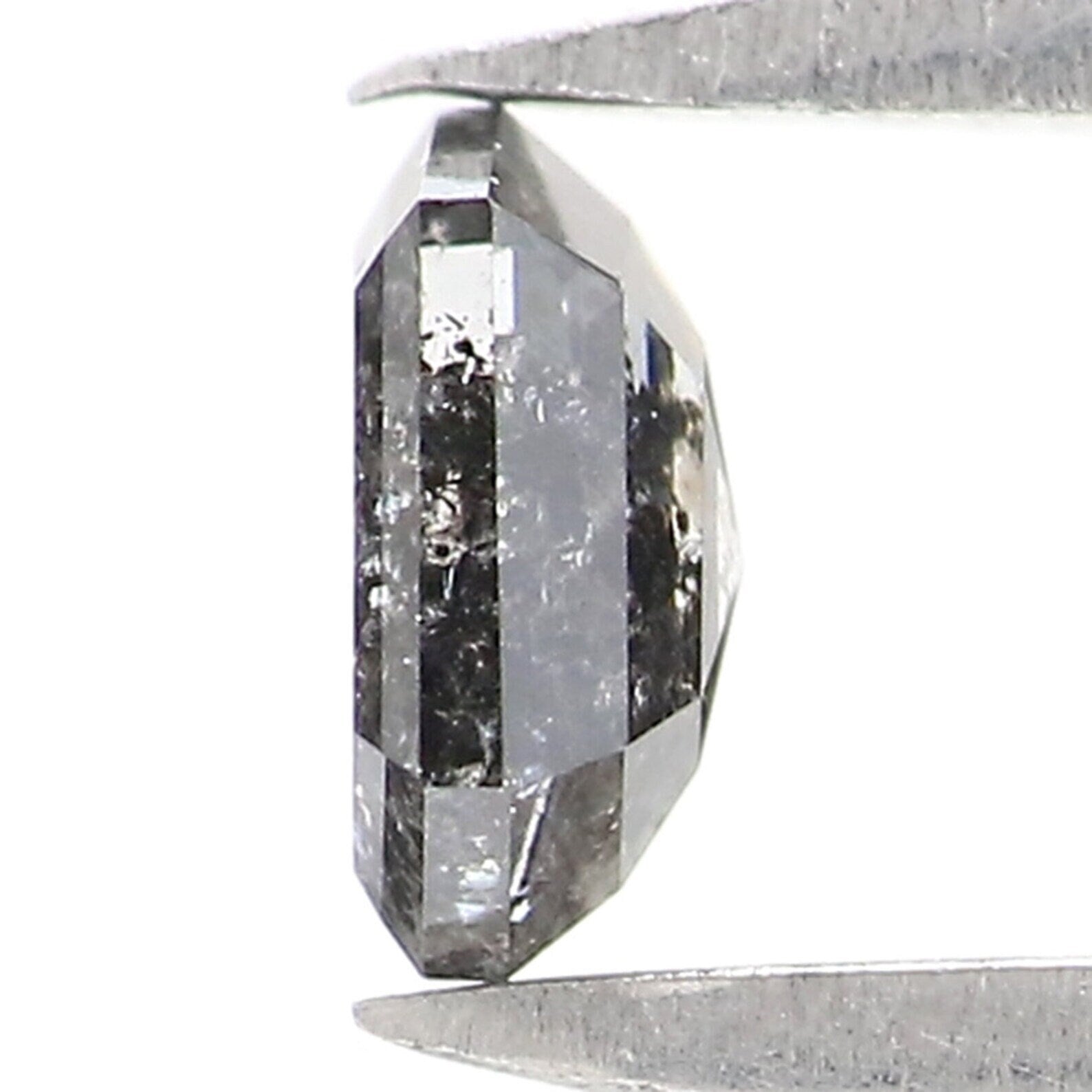 0.31 CT Natural Loose Hexagon Shape Diamond Salt And Pepper Hexagon Diamond 4.60 MM Black Gray Color Hexagon Shape Rose Cut Diamond NQ2176