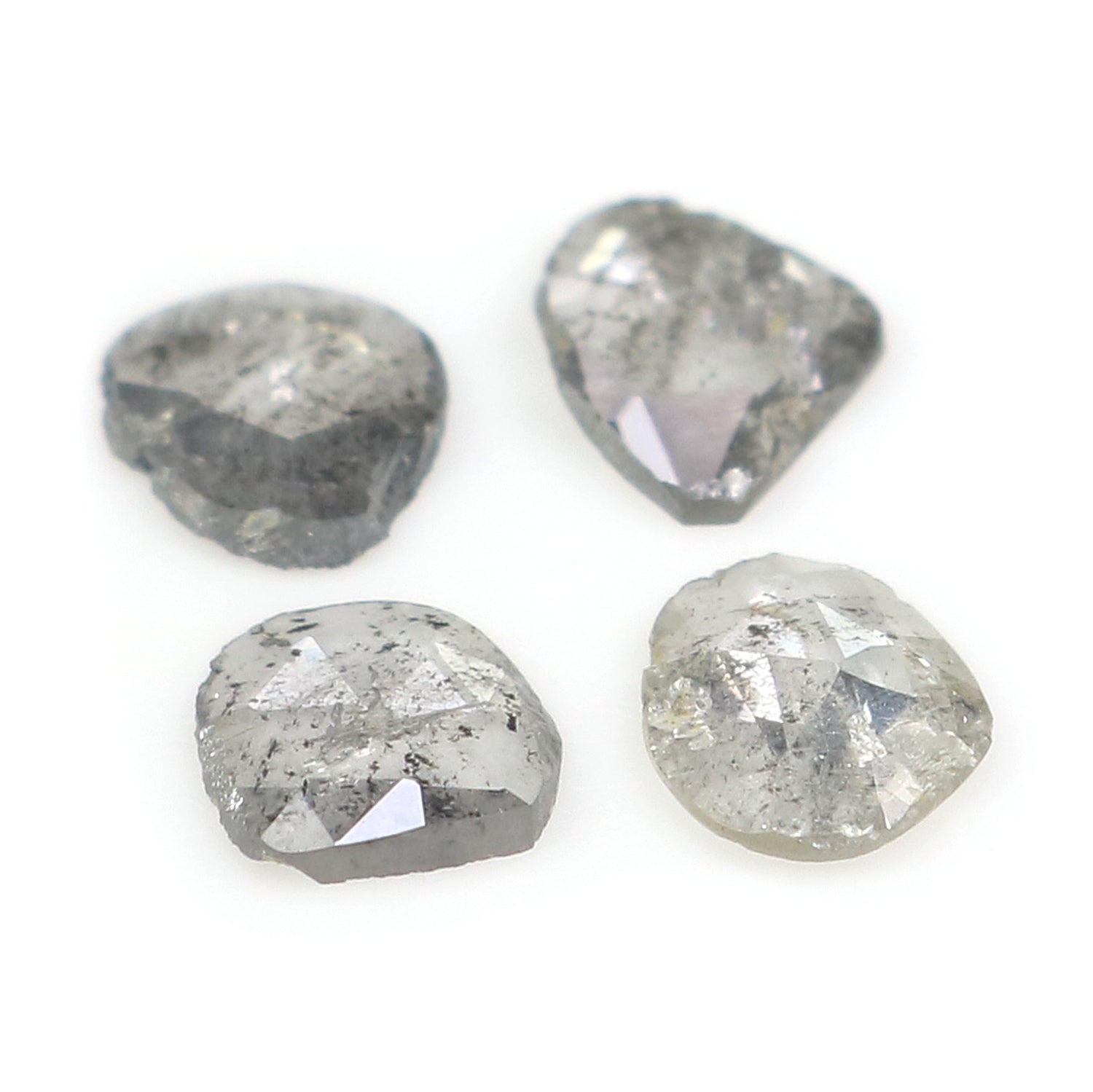 0.94 Ct Natural Loose Slice Shape Diamond Salt And Pepper Slice Cut Diamond 4.90 MM Natural Black Gray Color Slice Rose Cut Diamond NQ2147