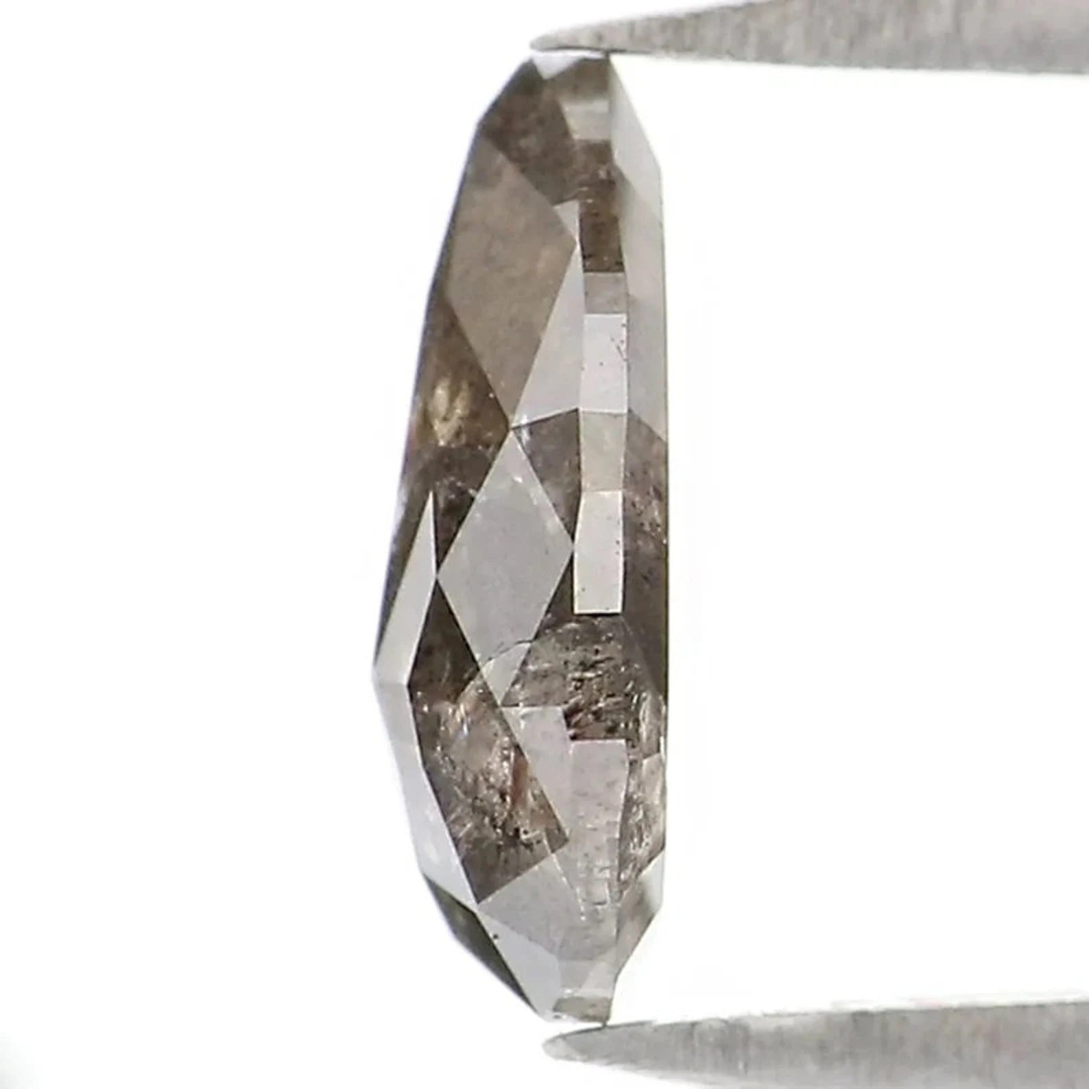 0.65 CT Natural Loose Pear Shape Diamond Salt And Pepper Pear Diamond 7.40 MM Natural Diamond Black Grey Color Pear Rose Cut Diamond N2046