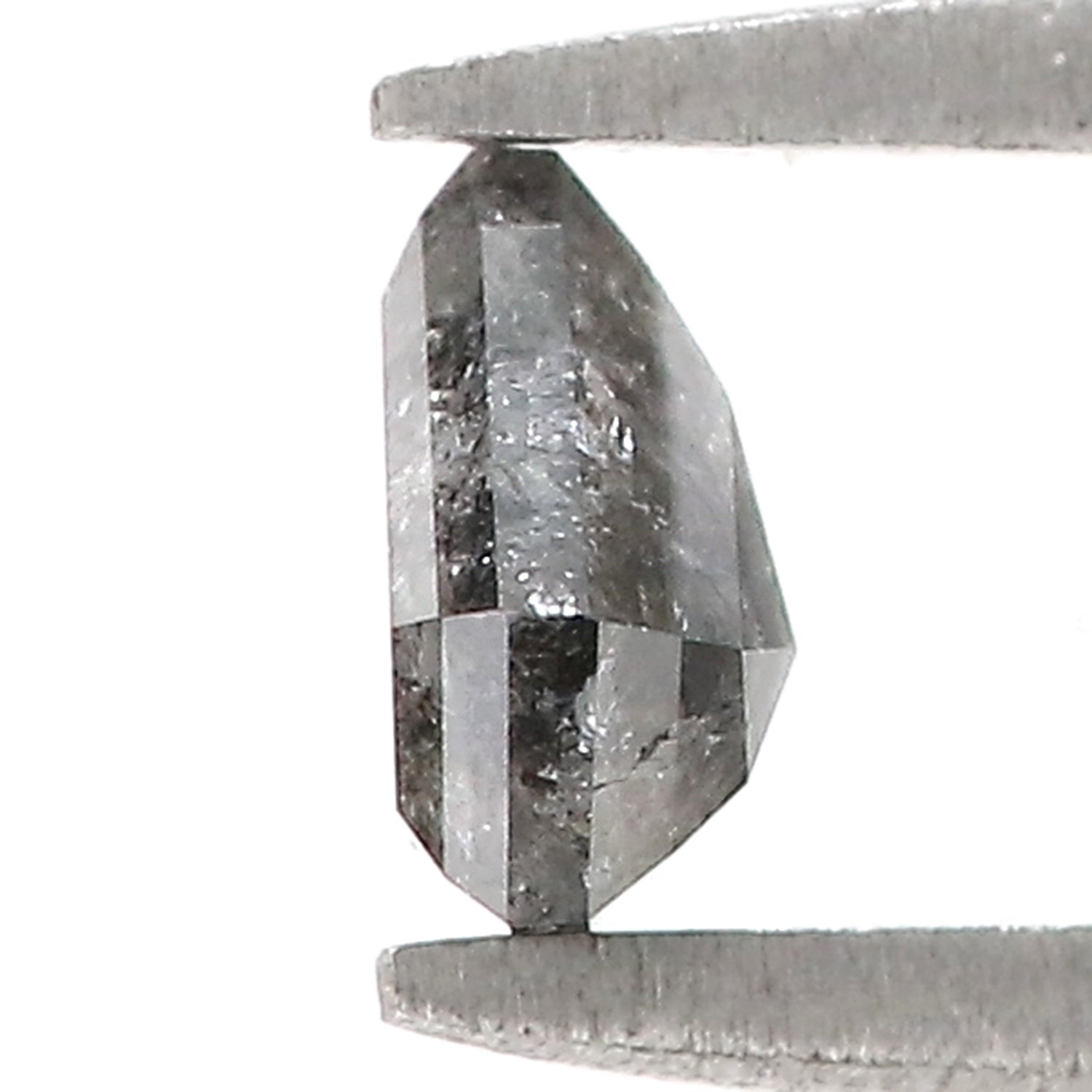 0.78 Ct Natural Loose Shield Shape Diamond Salt And Pepper Shield Diamond 5.40 MM Natural Black Gray Diamond Shield Rose Cut Diamond QK2266