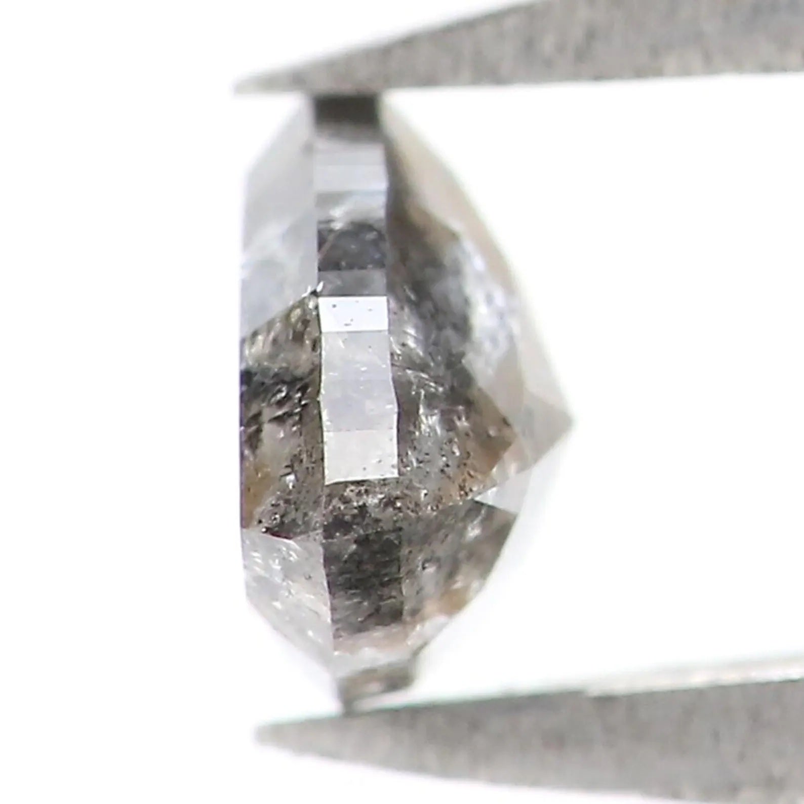0.39 CT Natural Loose Triangle Diamond Salt And Pepper Triangle Diamond 4.35 MM Natural Black Grey Color Triangle Rose Cut Diamond NQ9974