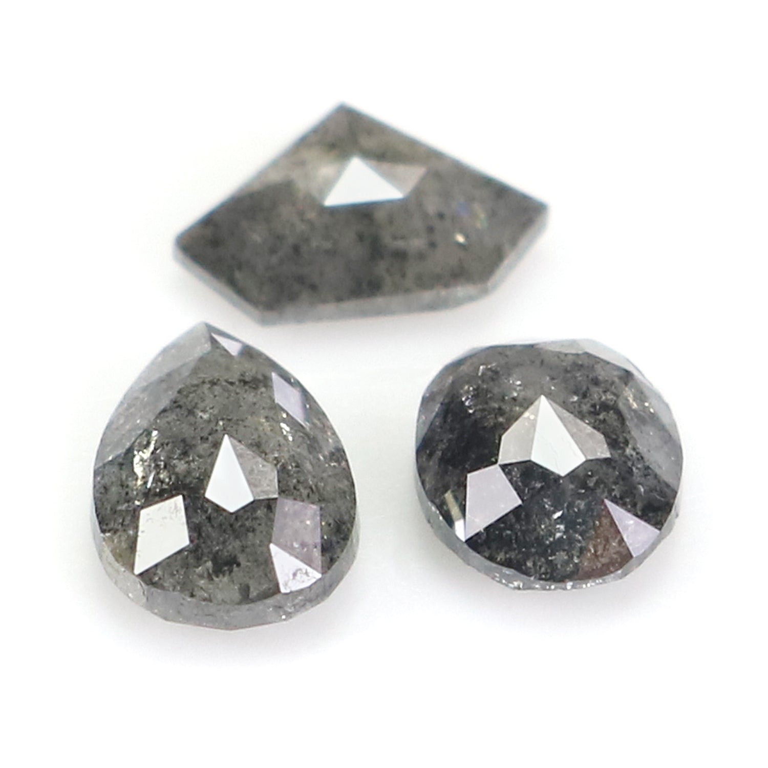 0.84 Ct Natural Loose Diamond, Salt Pepper Diamond, Mix Shape, Black And Gray Diamond, Shield Diamond, Oval Diamond, Pear Diamond N1237