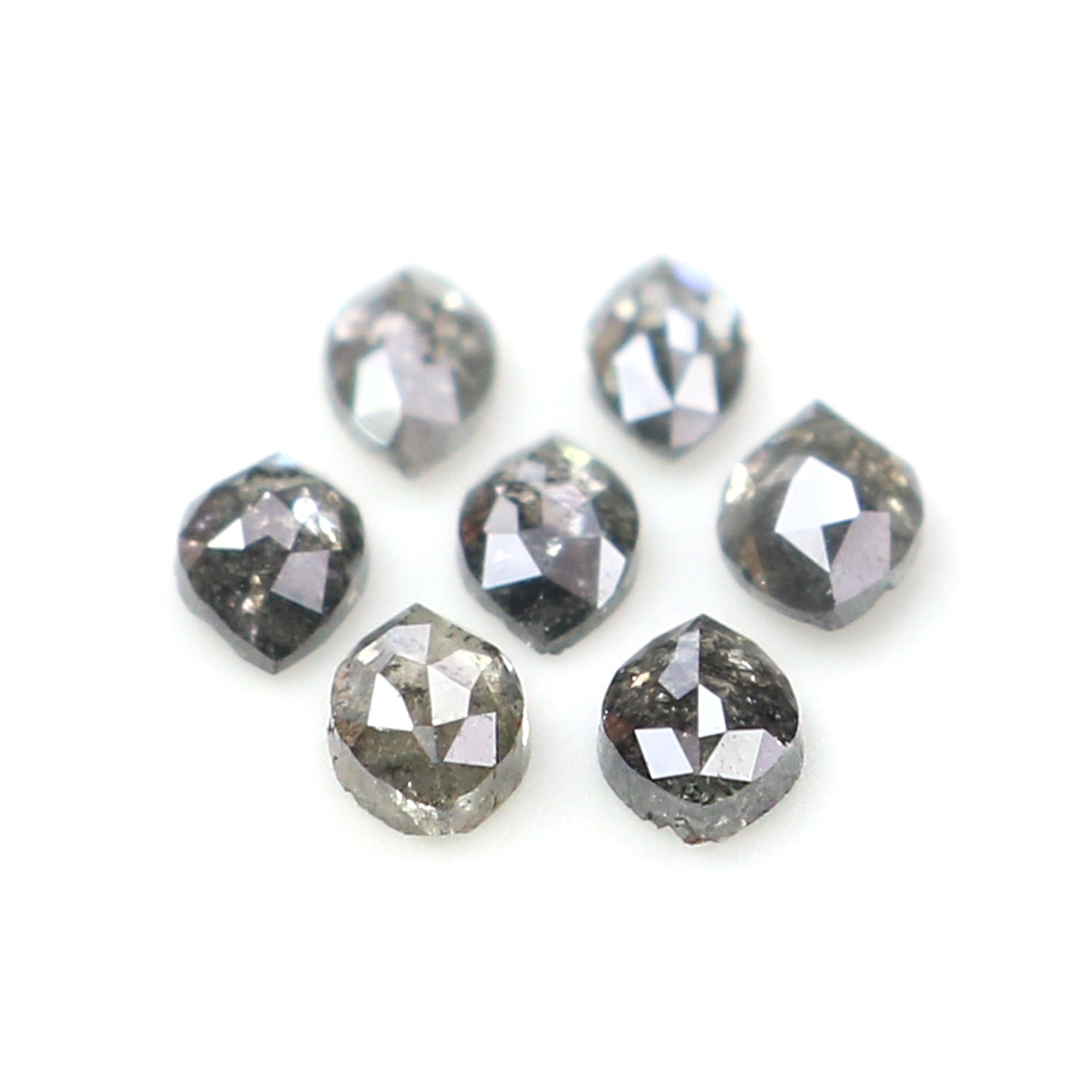 0.59 CT Natural Loose Marquise Shape Diamond Salt And Pepper Marquise Cut Diamond 4.25 MM Black Grey Color Marquise Rose Cut Diamond LQ2894
