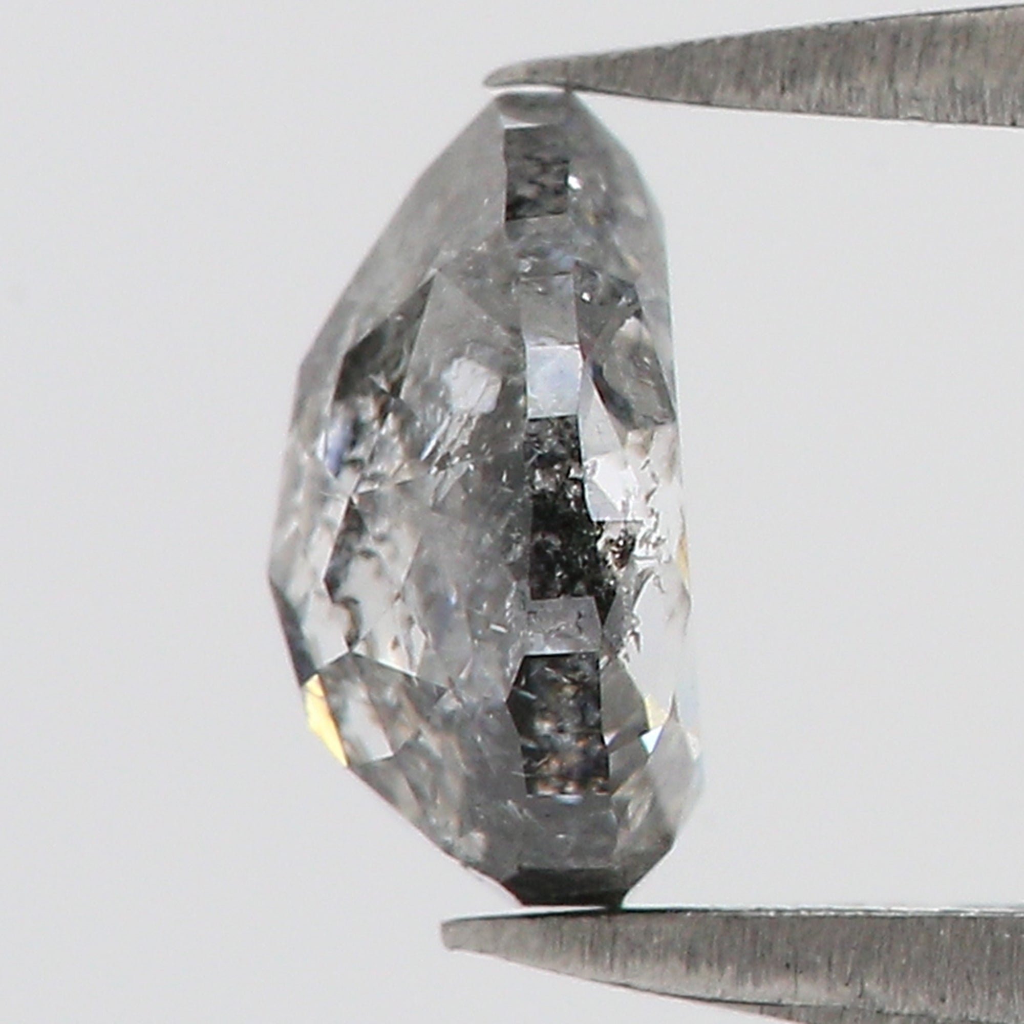 0.83 CT Natural Loose Pear Shape Diamond Salt And Pepper Pear Cut Diamond 6.30 MM Natural Black Grey Diamond Pear Rose Cut Diamond QL8506