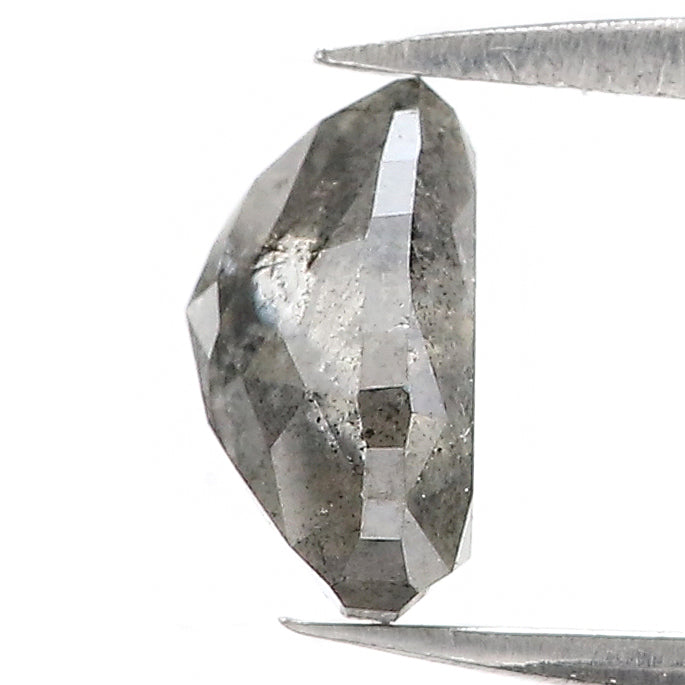 2.04 CT Natural Loose Heart Shape Diamond Salt And Pepper Heart Rose Cut Diamond 9.50 MM Black Grey Color Heart Cut Rose Cut Diamond QL7839