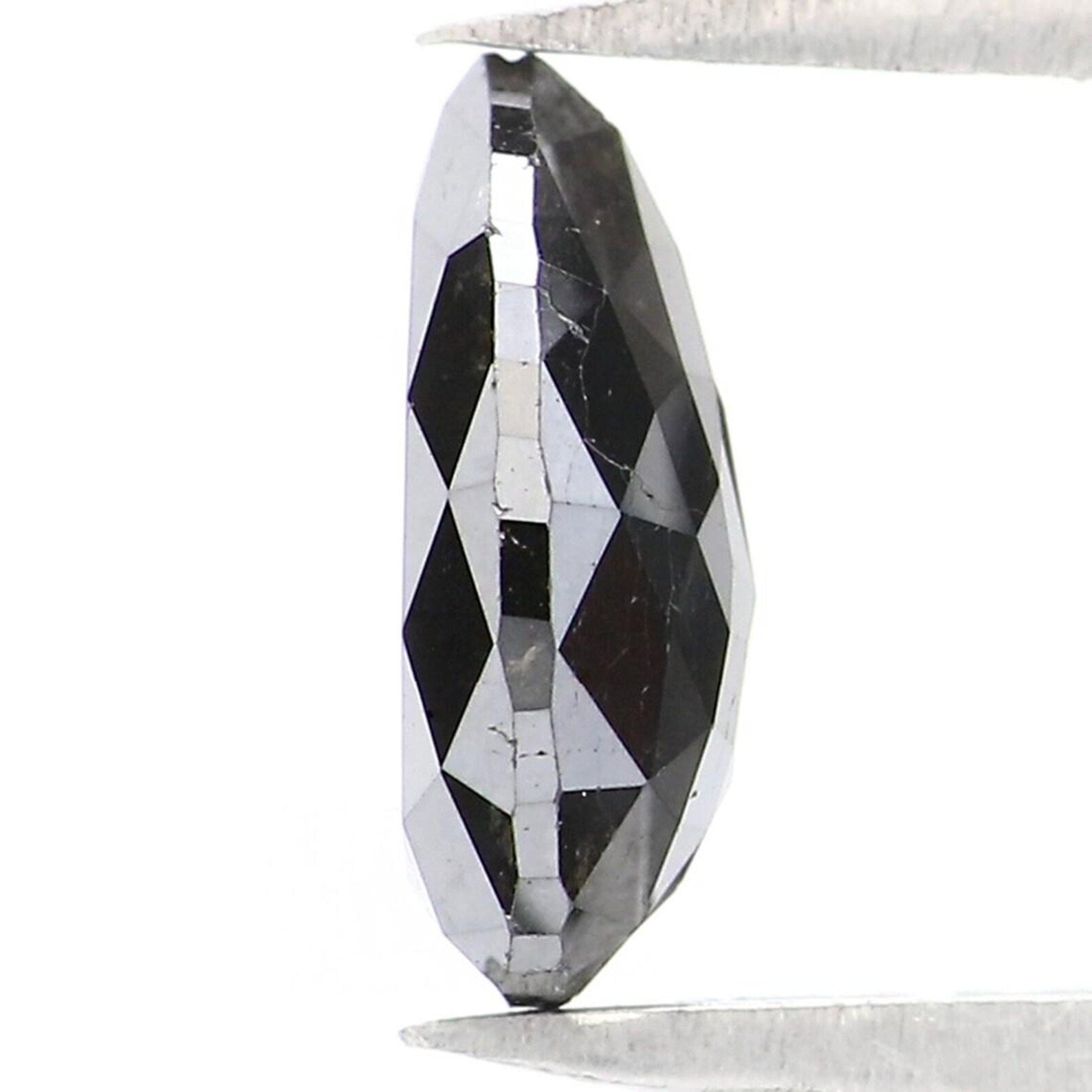 1.25 Ct Natural Loose Pear Shape Diamond Black Color Pear Cut Diamond 8.50 MM Natural Loose Diamond Black Color Pear Rose Cut Diamond NQ1931