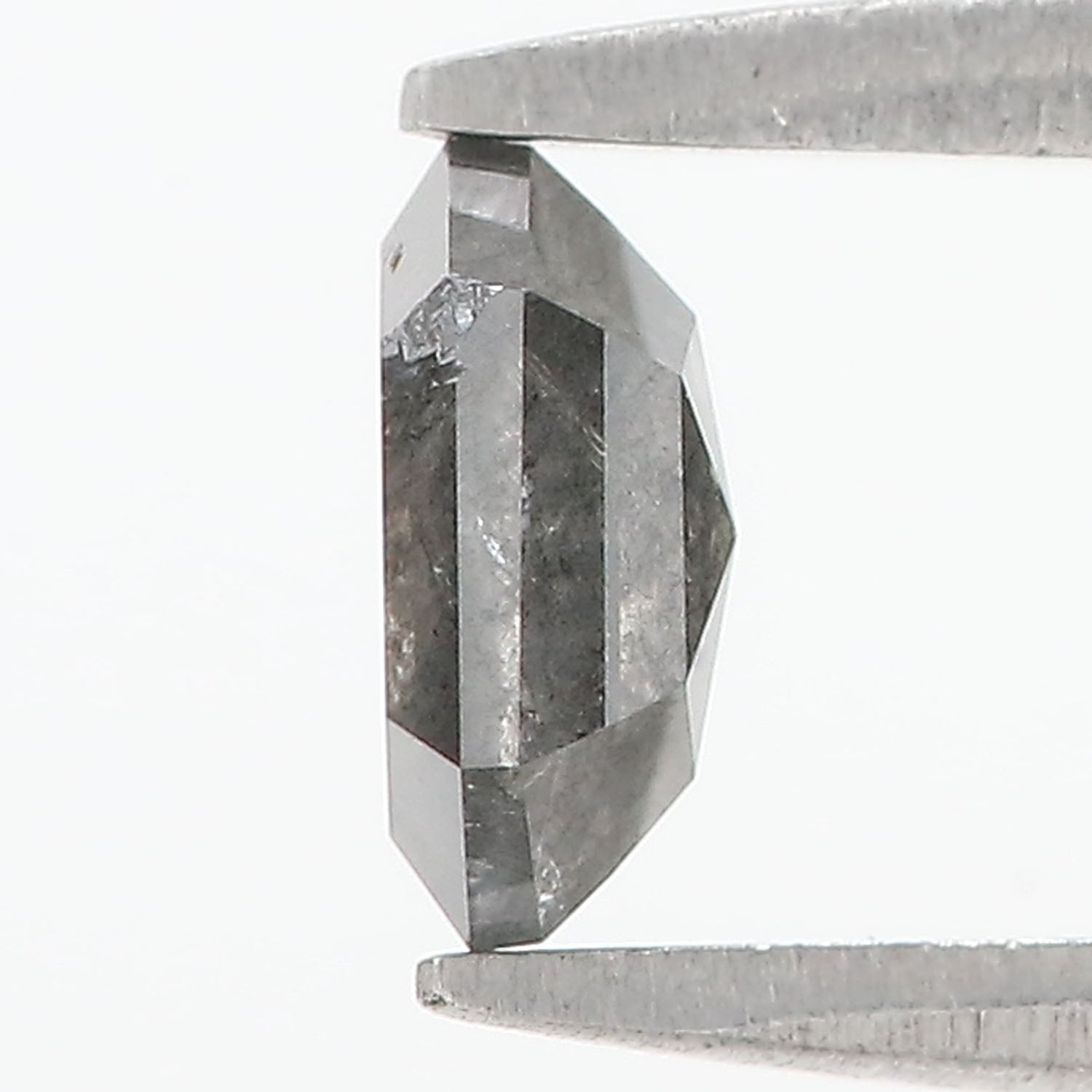 0.77 CT Natural Loose Hexagon Shape Diamond Salt And Pepper Hexagon Cut Diamond 6.30 MM Natural Black Grey Hexagon Rose Cut Diamond LQ1541