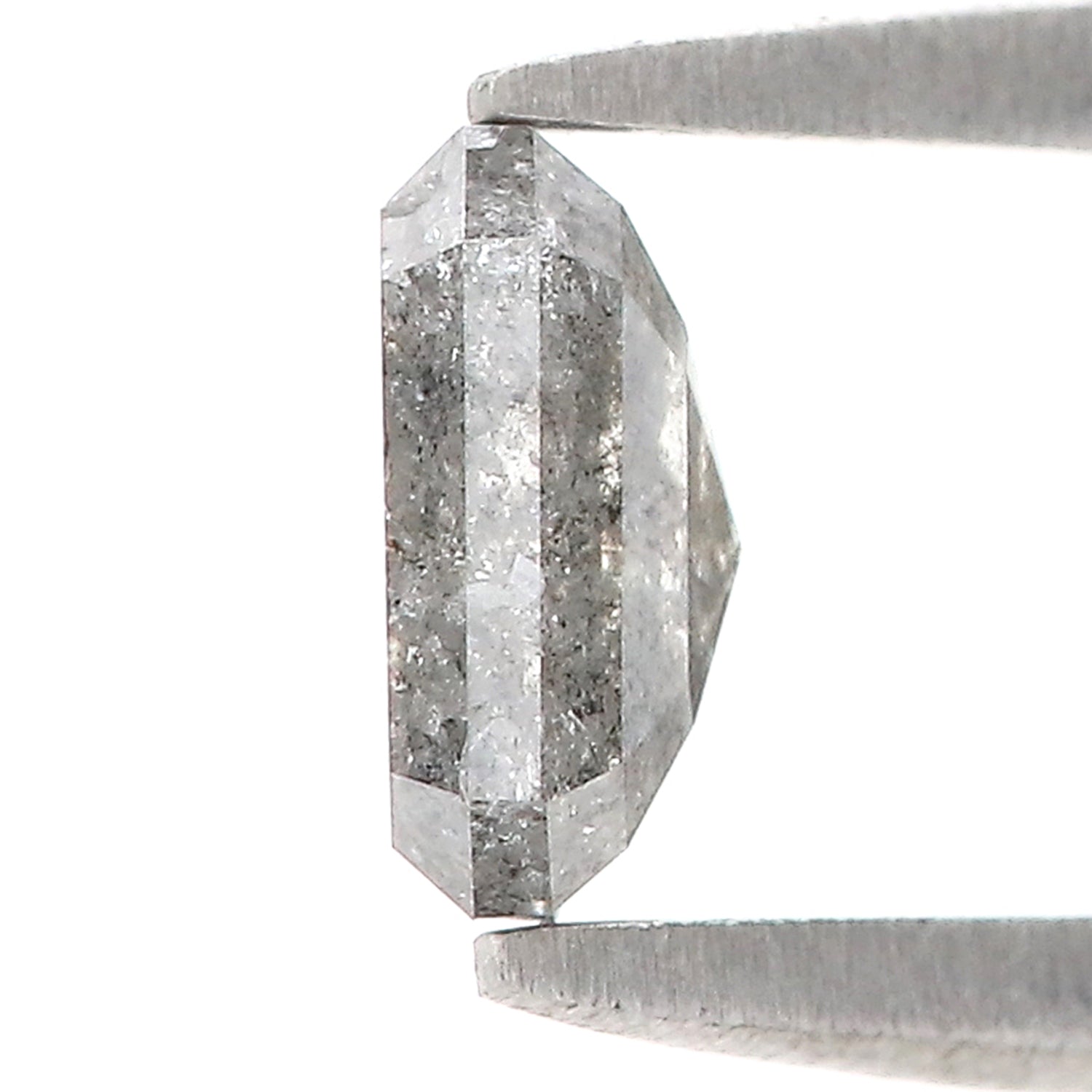 0.82 CT Natural Loose Emerald Shape Diamond Salt And Pepper Emerald Cut Diamond 6.10 MM Natural Black Grey Emerald Rose Cut Diamond LQ2003