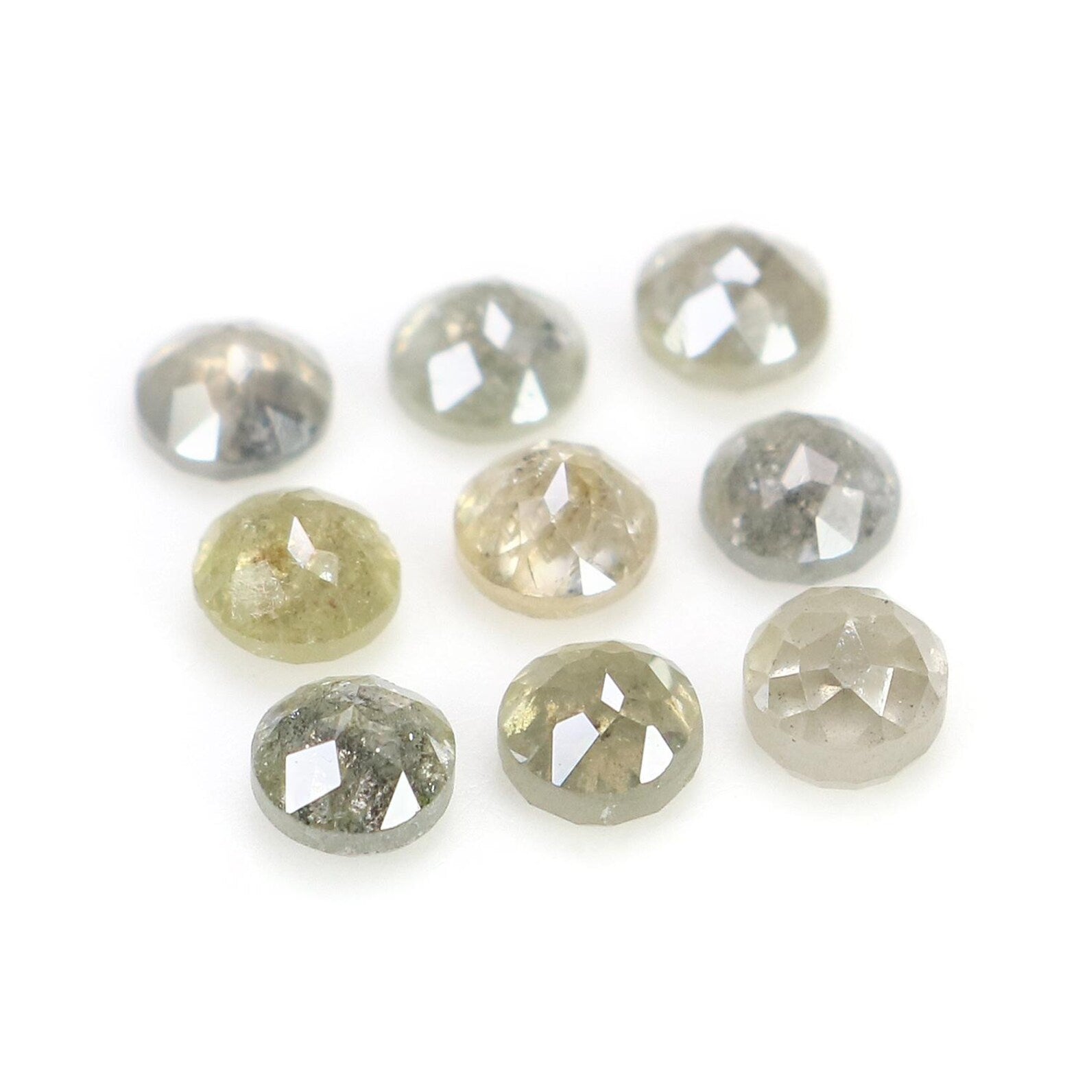 1.68 CT Natural Loose Round Shape Diamond Grey Color Round Diamond 3.10 MM Natural Loose Diamond Grey Color Round Rose Cut Diamond NQ7784