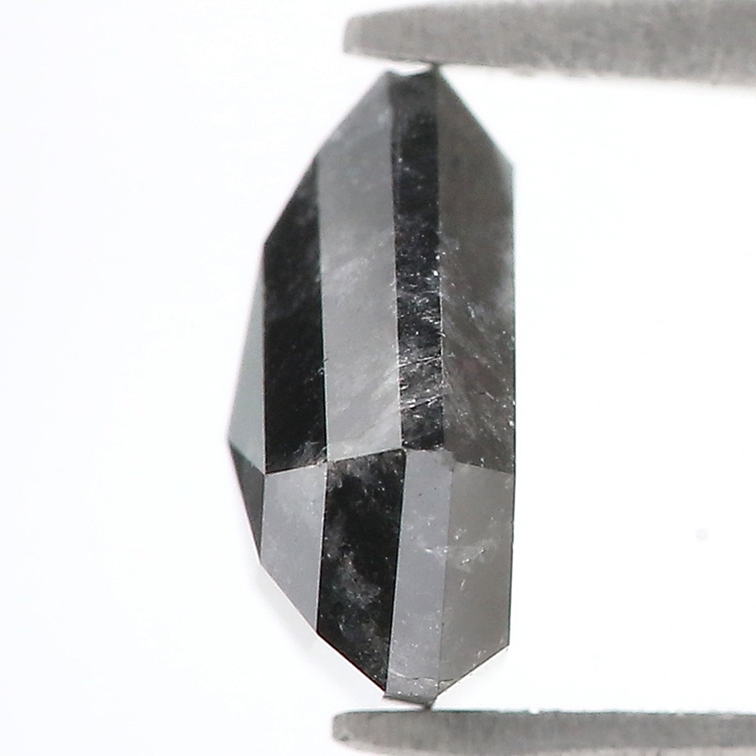 2.90 CT Natural Loose Shield Shape Diamond Salt And Pepper Shield Diamond 8.60 MM Natural Loose Black Color Shield Rose Cut Diamond QL1035
