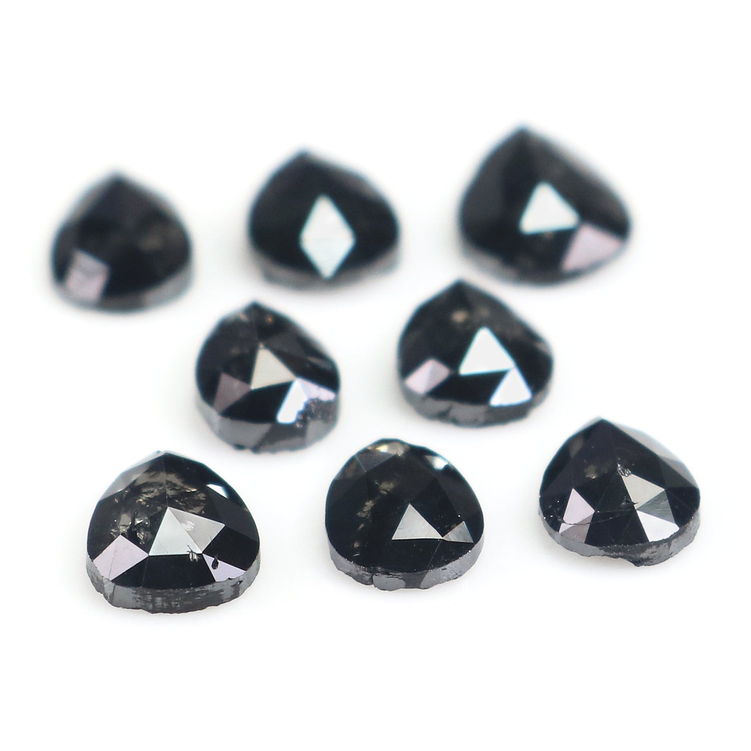 2.56 CT Natural Loose Pear Shape Diamond Black Color Pear Cut Diamond 5.20 MM Natural Loose Black Color Diamond Pear Rose Cut Diamond LQ1664