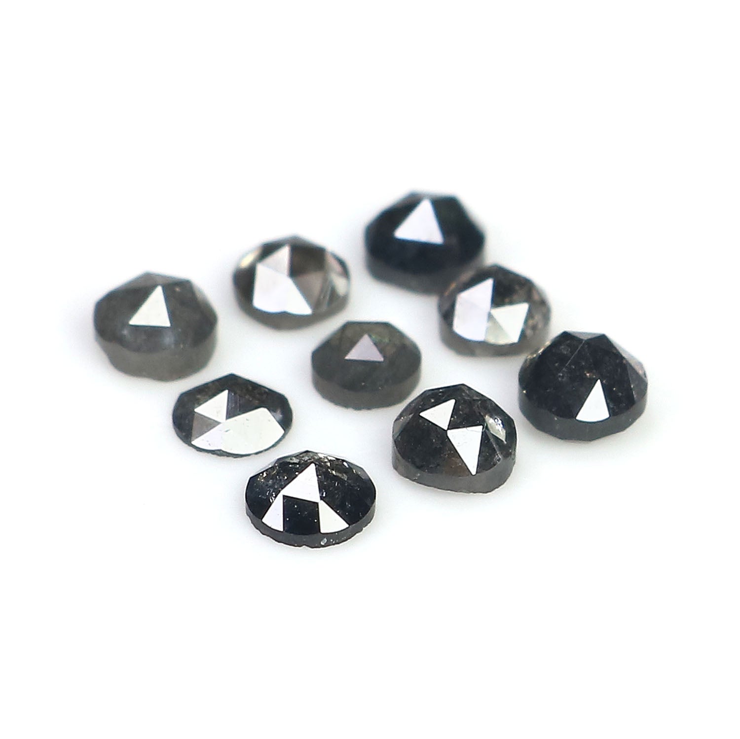 1.22 Ct Natural Loose Round Rose Cut Diamond Salt And Pepper Round Diamond 2.70 MM Natural Black Grey Color Round Rose Cut Diamond LQ2407