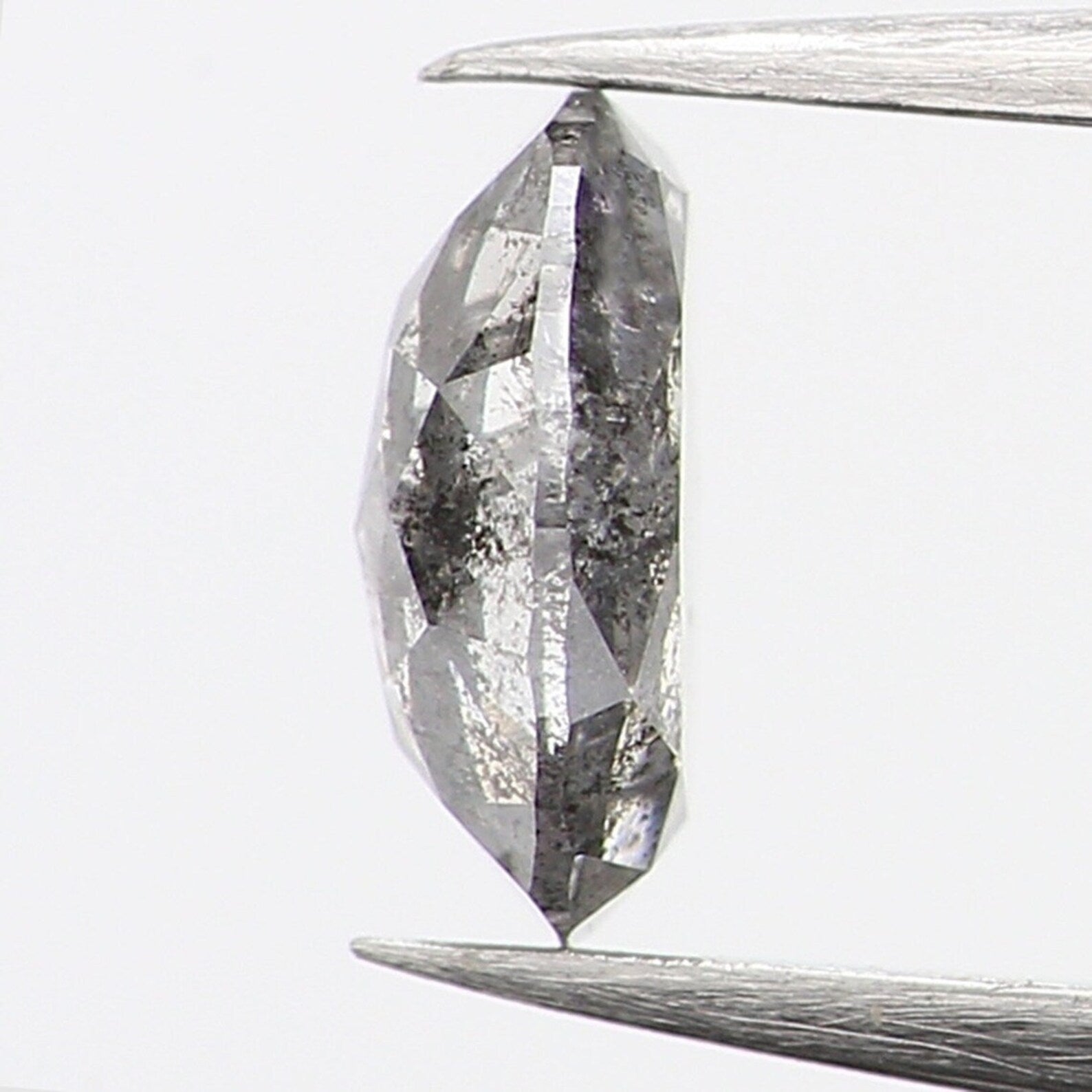 0.43 Ct Natural Loose Oval Shape Diamond Salt And Pepper Oval Diamond 5.55 MM Natural Diamond Black Grey Color Oval Rose Cut Diamond NQ1287