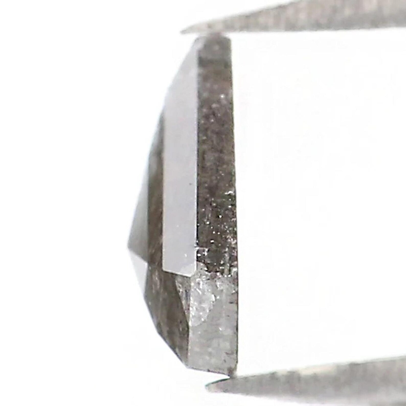 0.39 CT Natural Loose Shield Shape Diamond Salt And Pepper Shield Diamond 5.60 MM Natural Black Gray Color Shield Rose Cut Diamond NQ9325