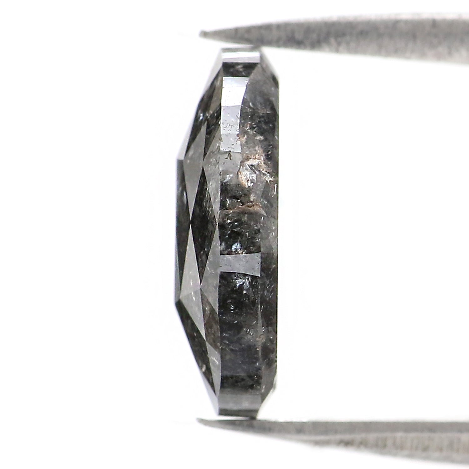 2.31 CT Natural Loose Oval Shape Diamond Salt And Pepper Oval Shape Diamond 10.05 MM Natural Black Grey Color Oval Rose Cut Diamond LQ2937