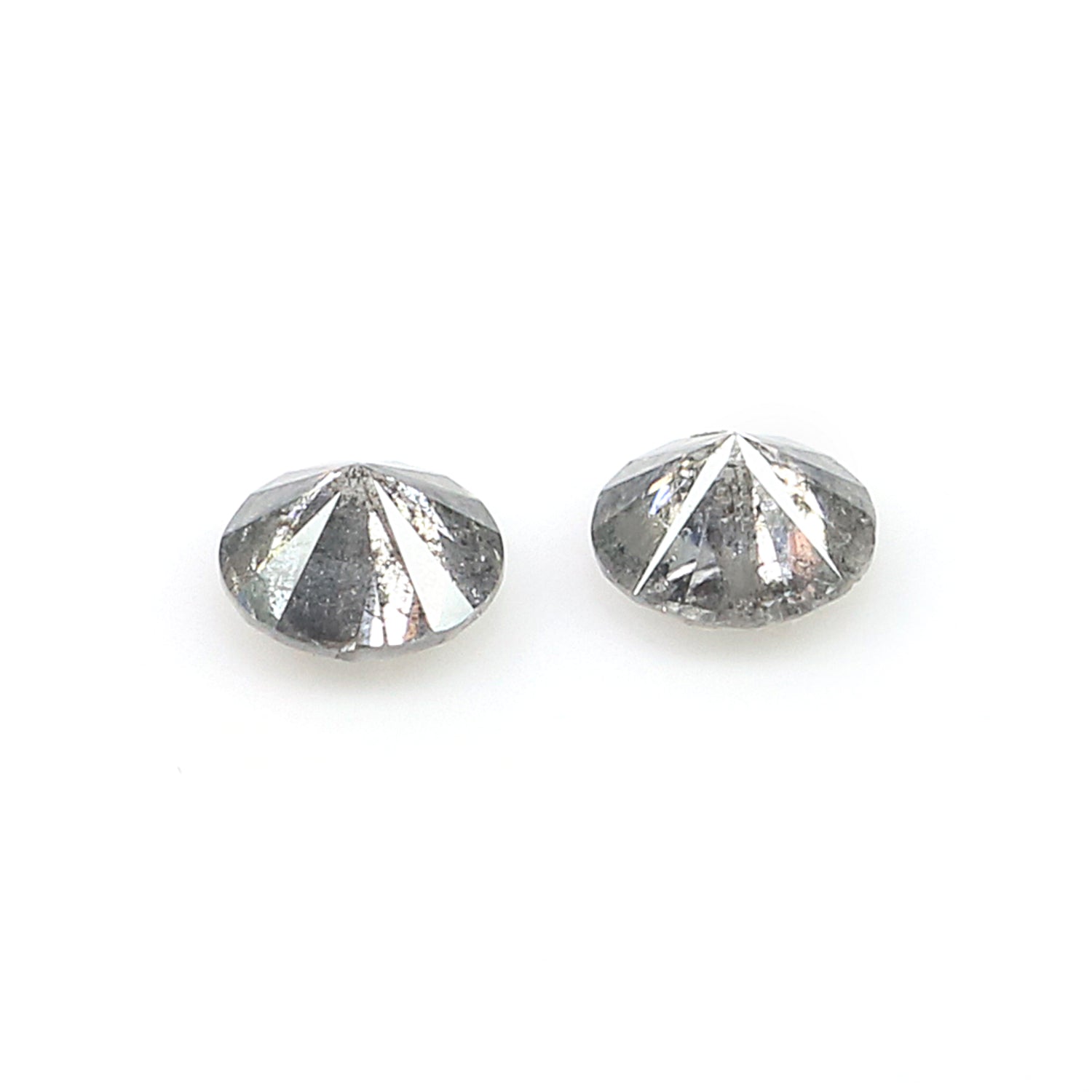 0.37 CT Natural Loose Round Shape Pair Diamond Salt And Pepper Round Diamond 3.65 MM Natural Black Gray Round Brilliant Cut Diamond N2287