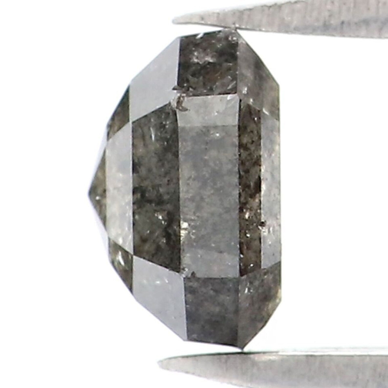 0.78 CT Natural Loose Radiant Shape Diamond Salt And Pepper Radiant Cut Diamond 5.15 MM Black Grey Color Radiant Rose Cut Diamond NQ9270