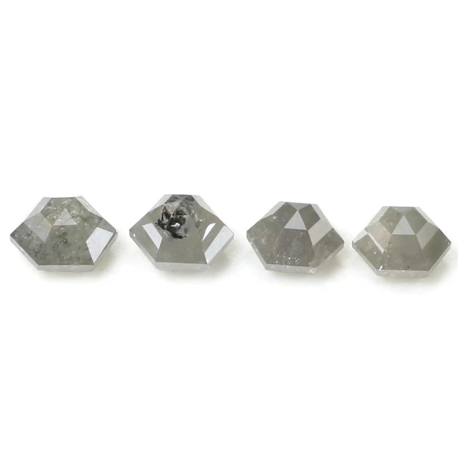1.14 CT Natural Loose Hexagon Cut Diamond Salt And Pepper Hexagon Diamond 3.50 MM Natural Diamond Grey Color Hexagon Rose Cut Diamond NQ8779