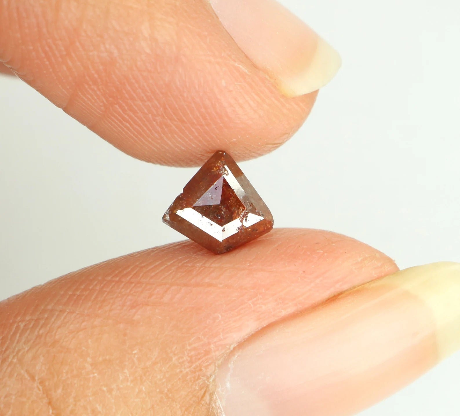 0.78 Ct Natural Loose Shield Shape Diamond Brown Color Shield Cut Diamond 6.80 MM Natural Loose Diamond Brown Shield Rose Cut Diamond N8232