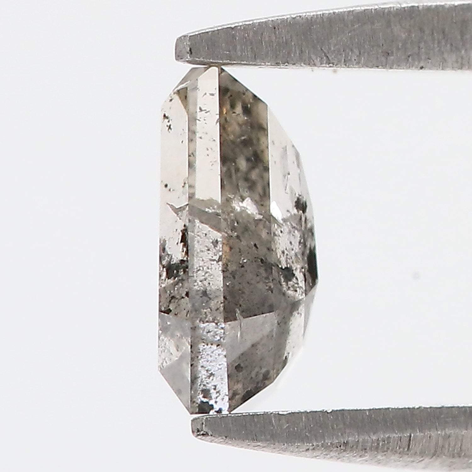 1.11 CT Natural Loose Coffin Shape Diamond Salt And Pepper Coffin Cut Diamond 6.80 MM Black Grey Color Coffin Shape Rose Cut Diamond QK2178