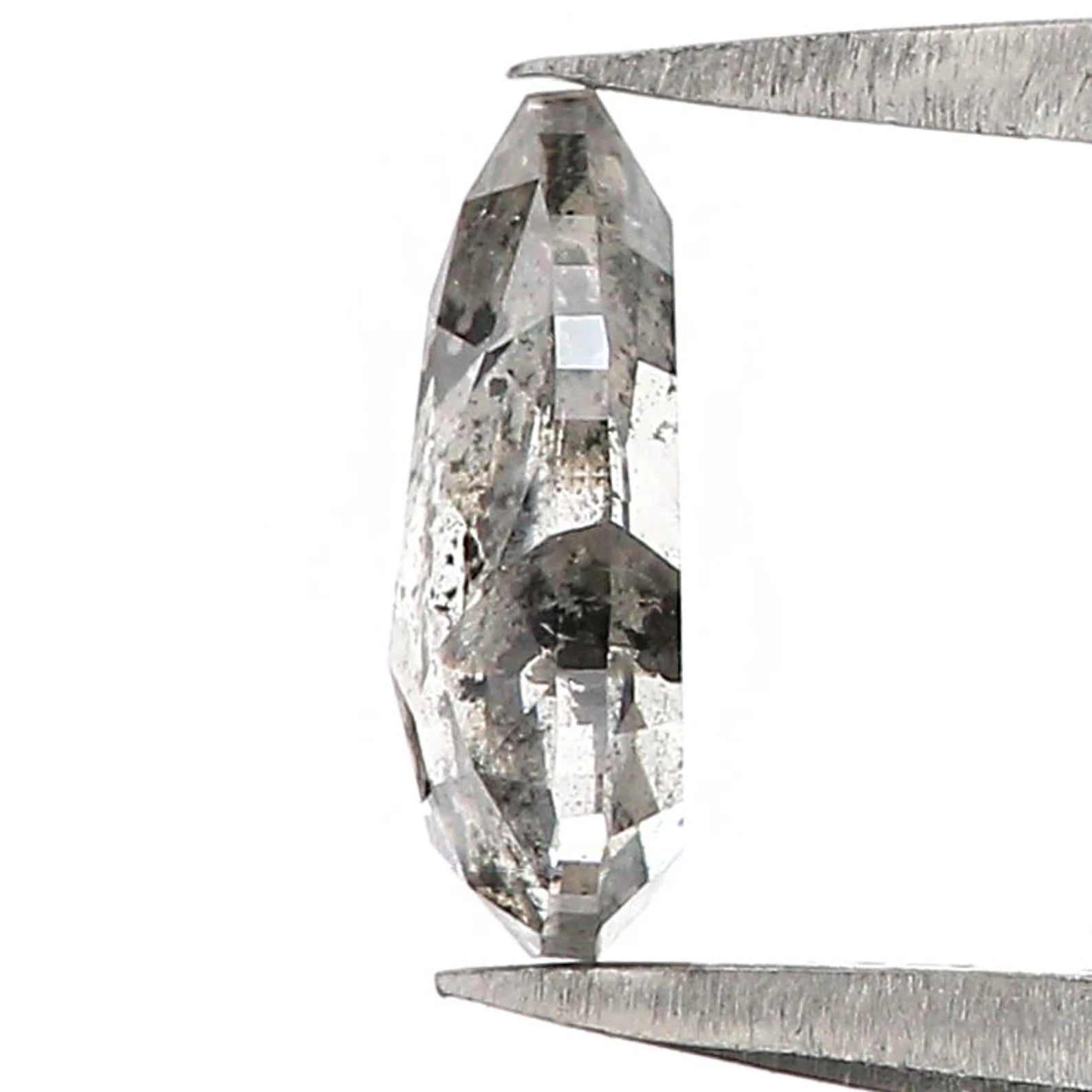 0.65 Ct Natural Loose Pear Cut Diamond Salt And Pepper Pear Diamond 7.40 MM Natural Diamond Black Grey Color Pear Rose Cut Diamond NQ2513