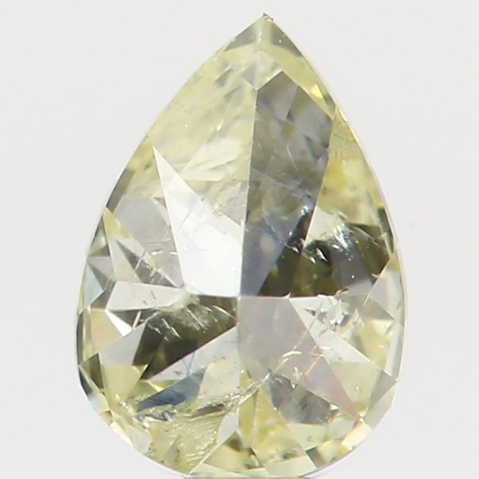 0.15 Ct Natural Loose Diamond Pear Yellow Color I2 Clarity 4.00 MM N7418