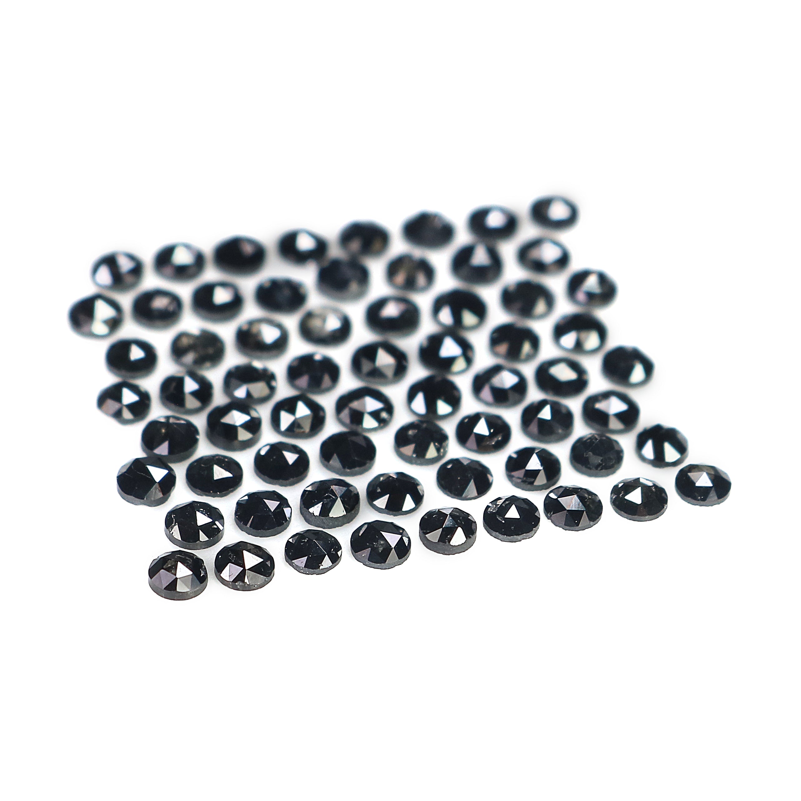 2.81 CT Natural Loose Round Shape Diamond Black Color Round Cut Diamond 2.10 MM Natural Diamond Black Color Round Rose Cut Diamond LQ1855