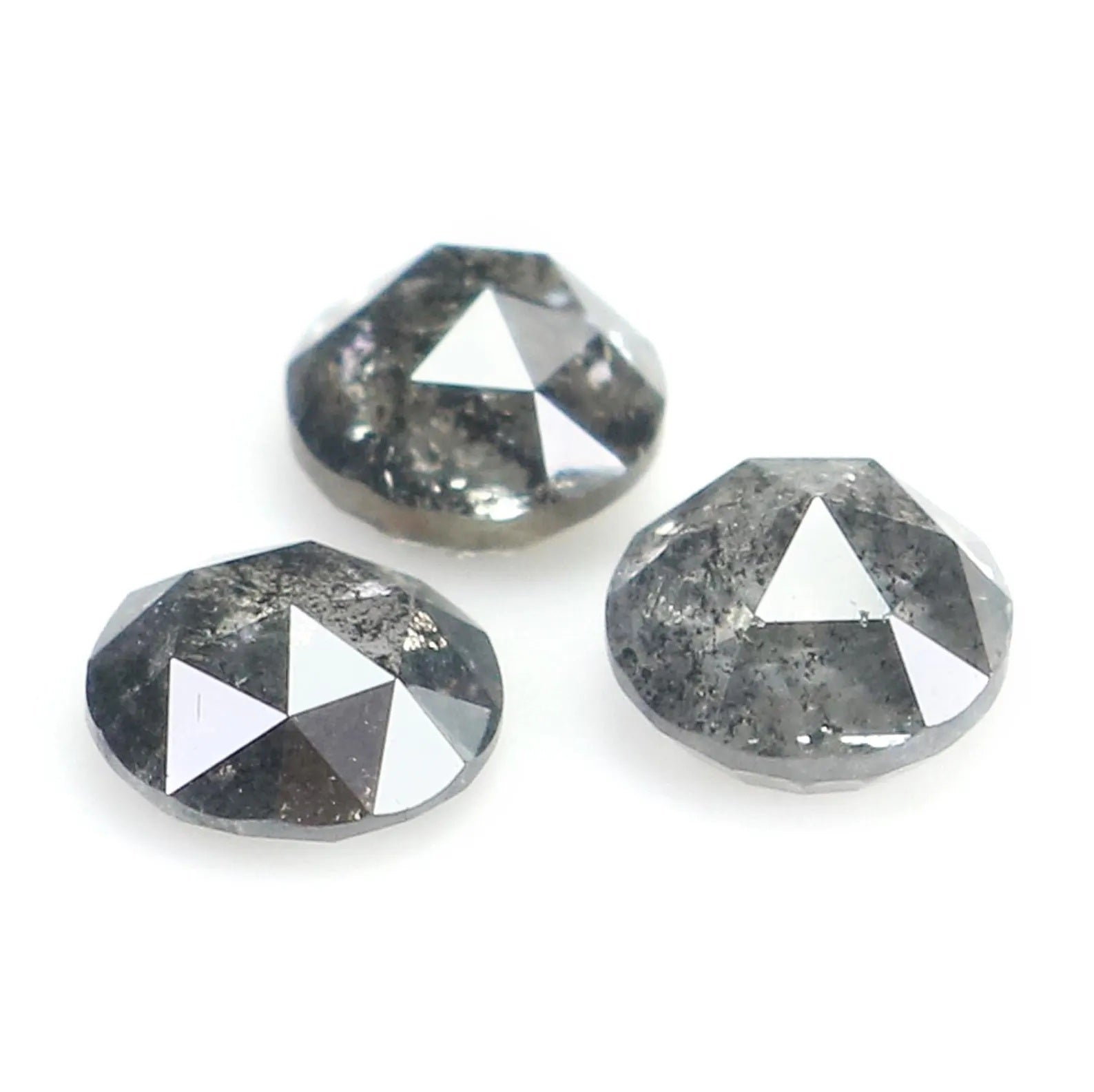 0.95 CT Natural Loose Round Shape Diamond Salt And Pepper Round Diamond 4.15 MM Natural Loose Black Grey Color Round Rose Cut Diamond NQ2335
