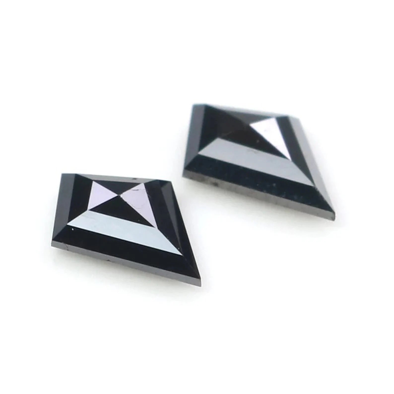 0.77 CT Natural Loose Kite Shape Pair Diamond Black Color Kite Cut Diamond 7.70 MM Natural Diamond Black Color Kite Rose Cut Diamond QN2276