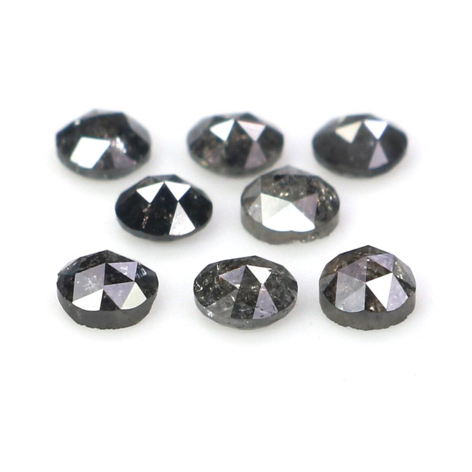 0.95 Ct Natural Loose Round Rose Cut Diamond Salt And Pepper Round Shape Diamond 2.90 MM Natural Black Grey Round Rose Cut Diamond NQ2350