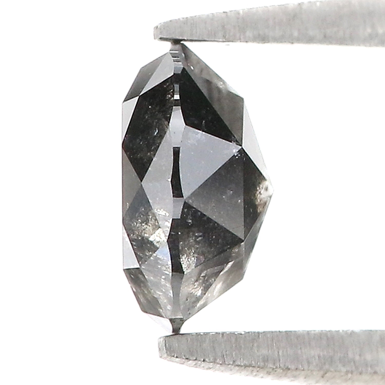 1.26 Ct Natural Loose Round Rose Cut Diamond Salt And Pepper Round Shape Diamond 6.70 MM Natural Black Grey Round Rose Cut Diamond LQ278