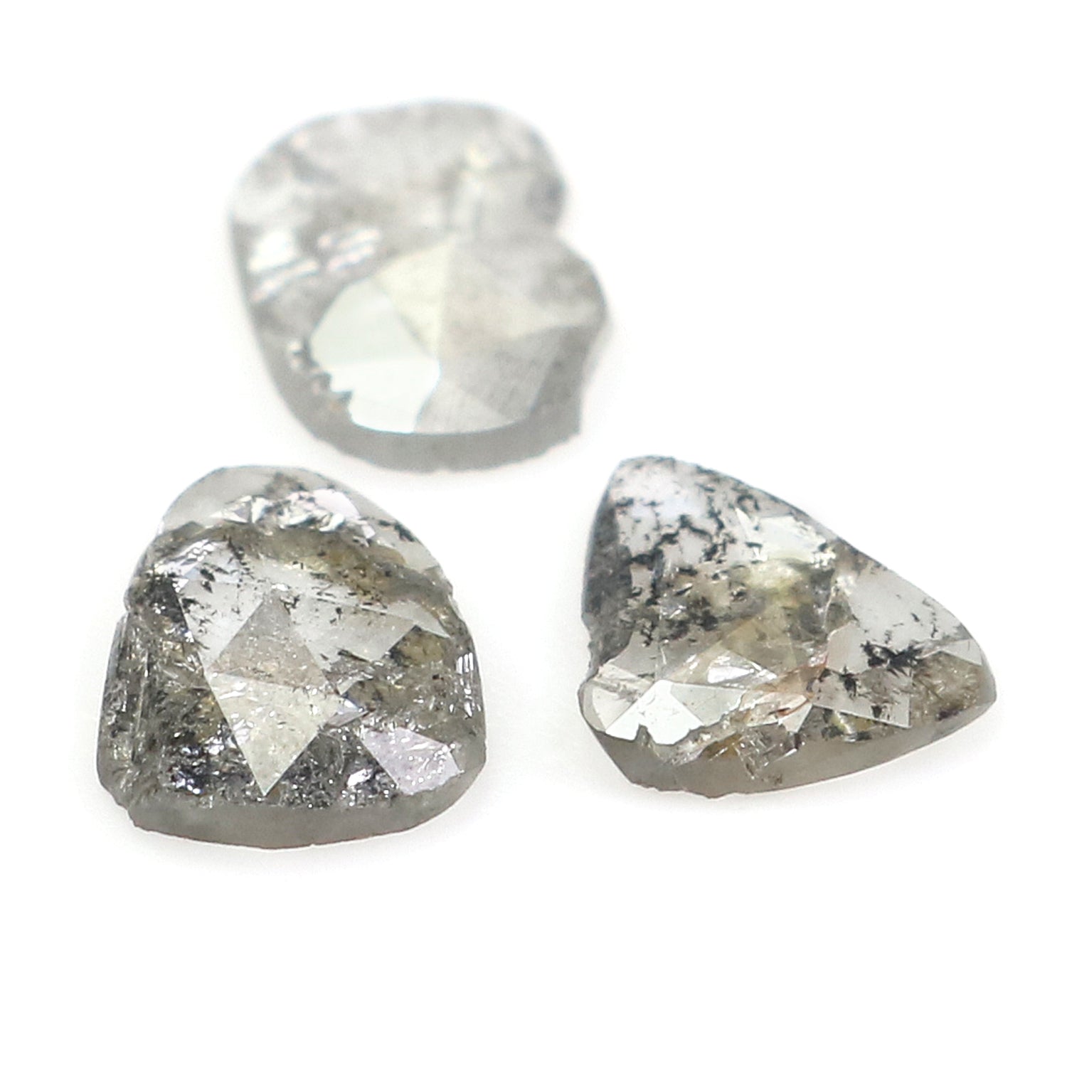 1.08 Ct Natural Loose Slice Shape Diamond Salt And Pepper Slice Cut Diamond 6.25 MM Natural Black Grey Diamond Irregular Cut Diamond LQ1479