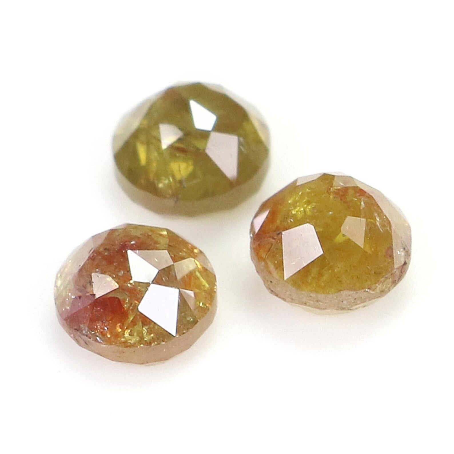 1.42 CT Natural Loose Rose Cut Diamond Yellow Brown Color Round Shape Diamond 4.20 MM Natural Loose Round Rose Cut Shape Diamond NQ428