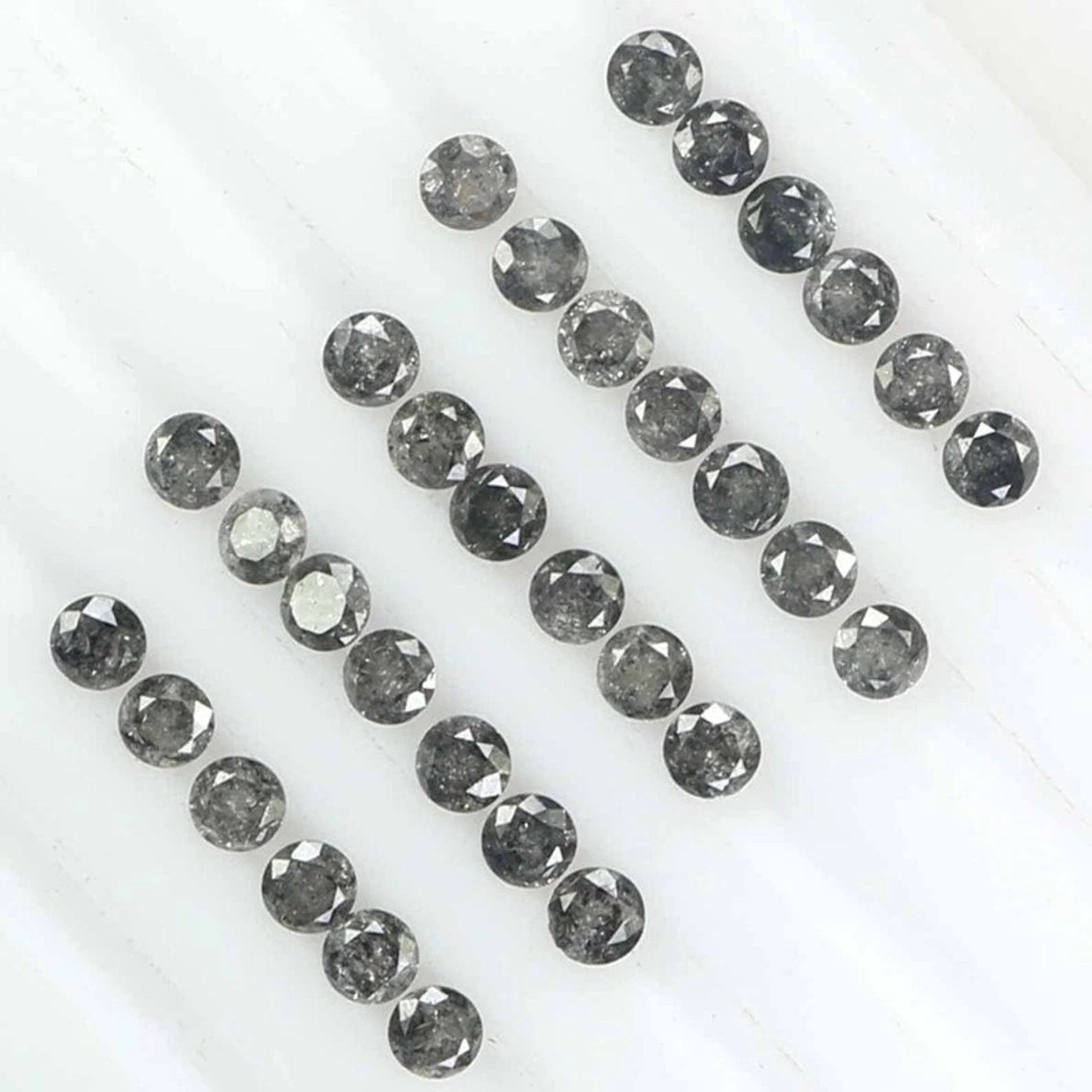 1.14 CT Natural Loose Round Shape Diamond Salt And Pepper Round Diamond 2.00 MM Natural Black Grey Color Round Brilliant Cut Diamond NQ710