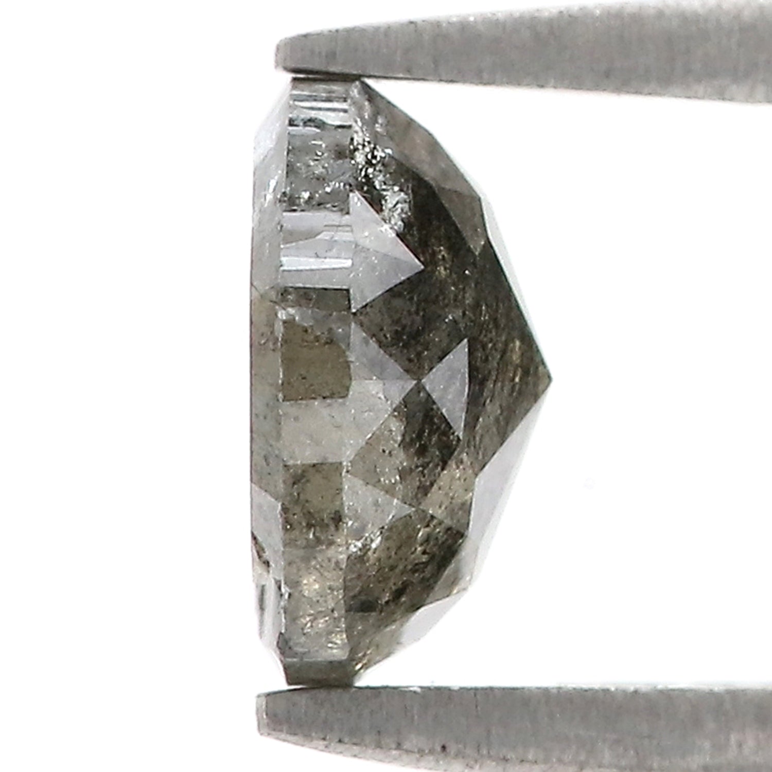 1.69 Ct Natural Loose Round Rose Cut Diamond Black Grey Color Rose Cut Diamond 7.30 MM Natural Loose Salt And Pepper Rose Cut Diamond QL1949