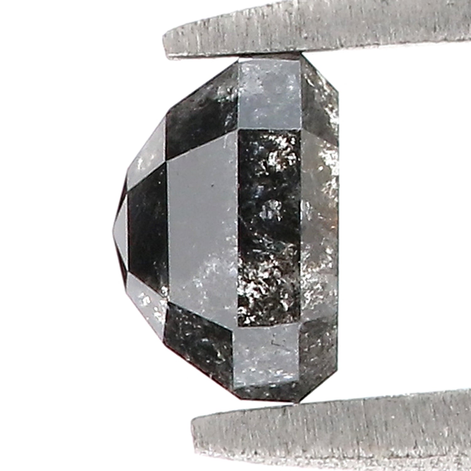 0.80 CT Natural Loose Emerald Shape Diamond Salt And Pepper Emerald Diamond 5.10 MM Black Grey Color Emerald Shape Rose Cut Diamond QK1796