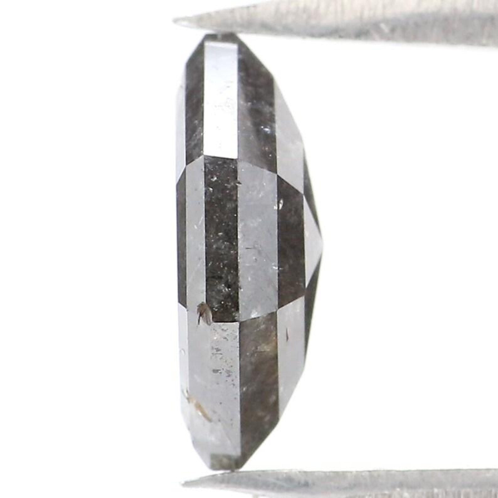 1.42 CT Natural Loose Hexagon Shape Diamond Salt And Pepper Hexagon Diamond 9.05 MM Natural Black Grey Color Hexagon Rose Cut Diamond NQ9441