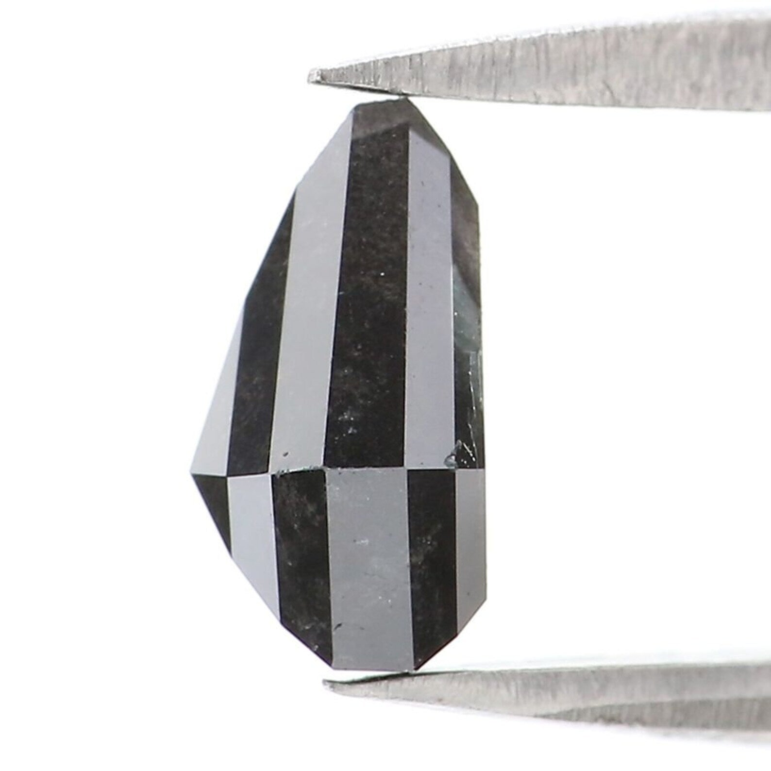 1.37 Ct Natural Loose Shield Shape Diamond Salt And Pepper Shield Diamond 7.70 MM Natural Black Grey Color Shield Rose Cut Diamond QN262