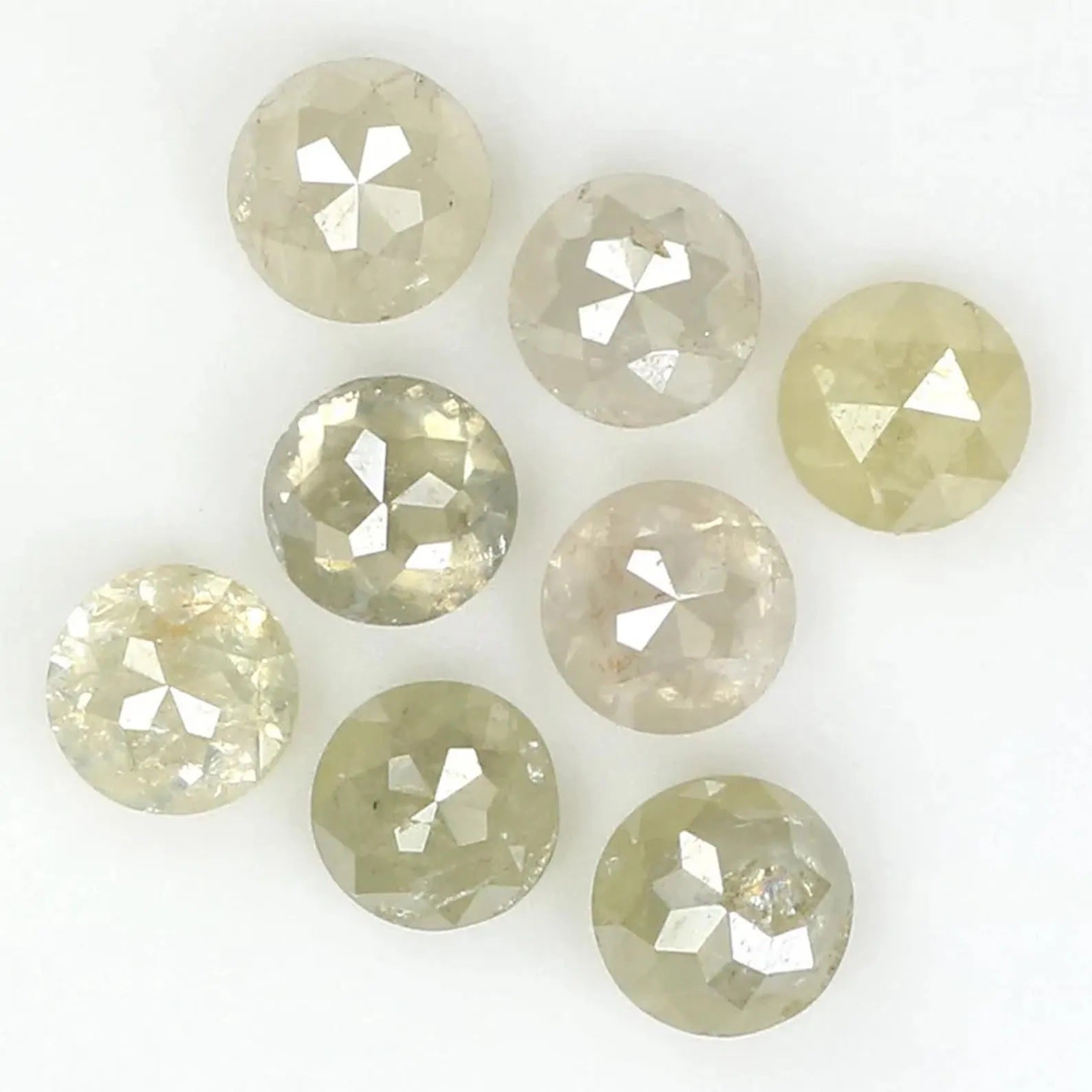 1.12 CT Natural Loose Round Rose Cut Diamond Grey Color Round Shape Diamond 2.90 MM Natural Loose Yellow Color Round Rose Cut Diamond NQ1706