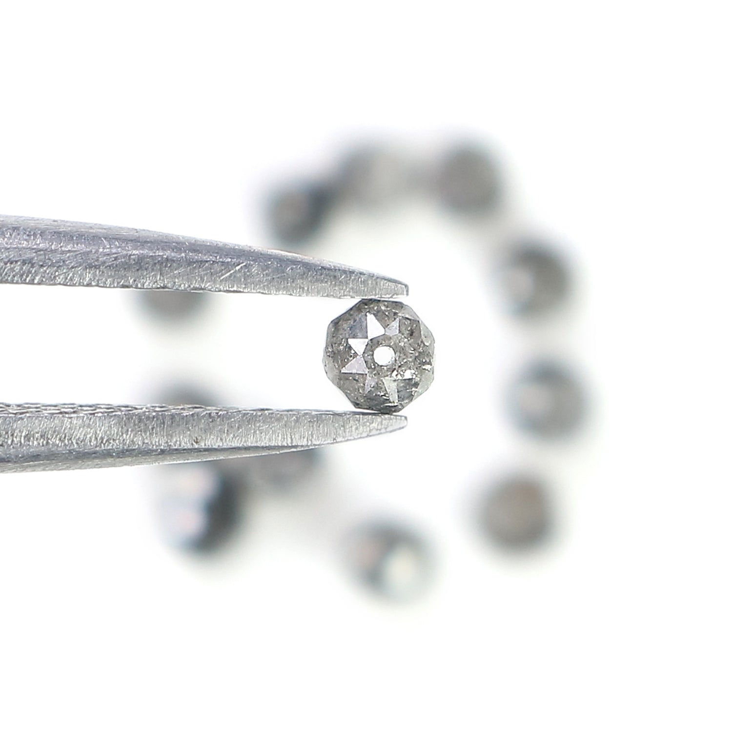 1.00 CT Natural Loose Bead Shape Diamond Salt And Pepper Bead Cut Diamond 2.30 to 2.50 MM Natural Black Grey Color Bead Cut Diamond Q178-5
